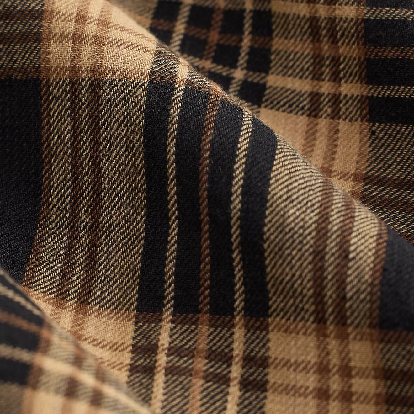 RRL By Ralph Lauren Plaid Cotton-Linen Workshirt Black / Brown / Tan - Image 5