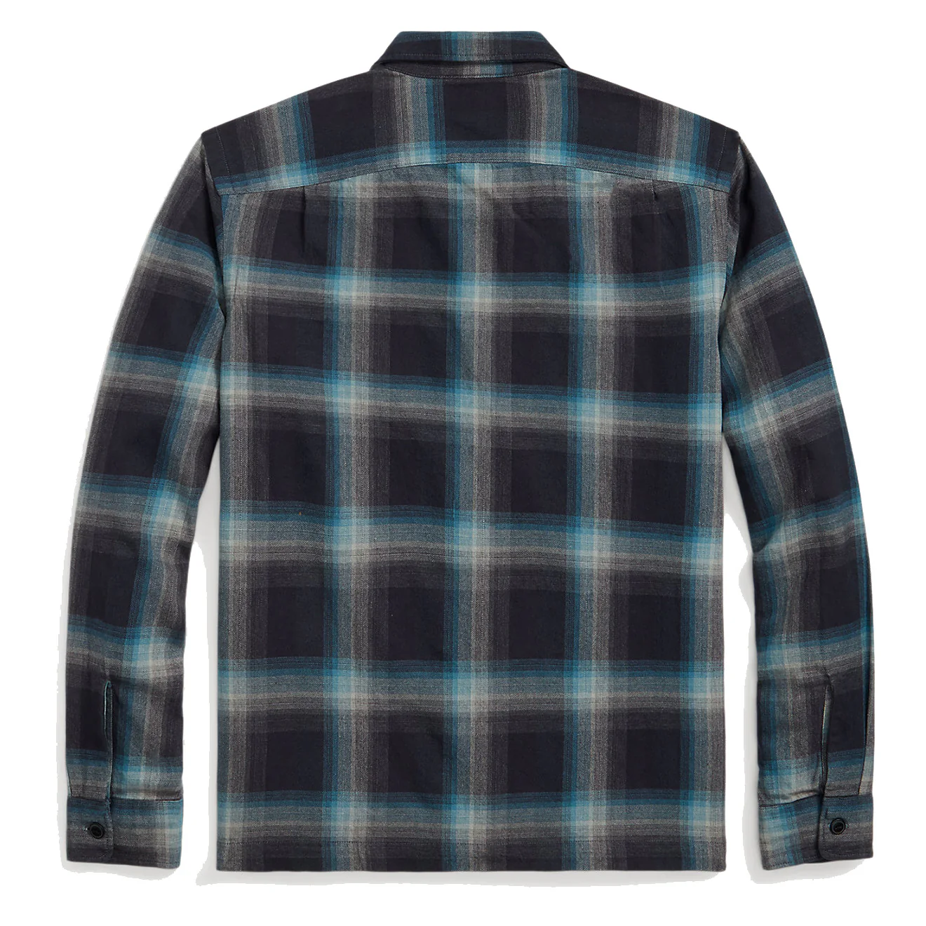 RRL by Ralph Lauren Plaid Jaspe Twill Camp Workshirt Black/Blue - Image 2