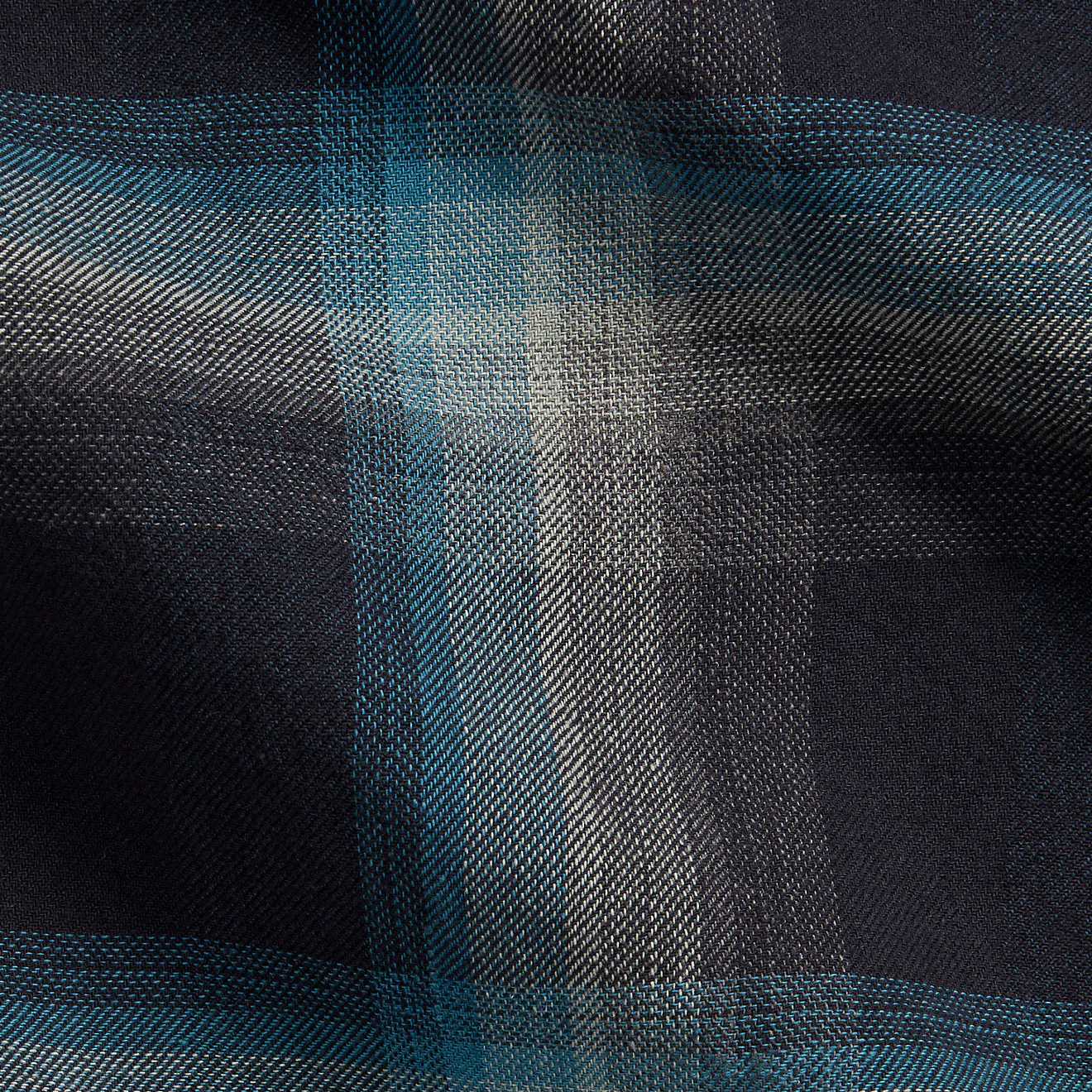 RRL by Ralph Lauren Plaid Jaspe Twill Camp Workshirt Black/Blue - Image 4