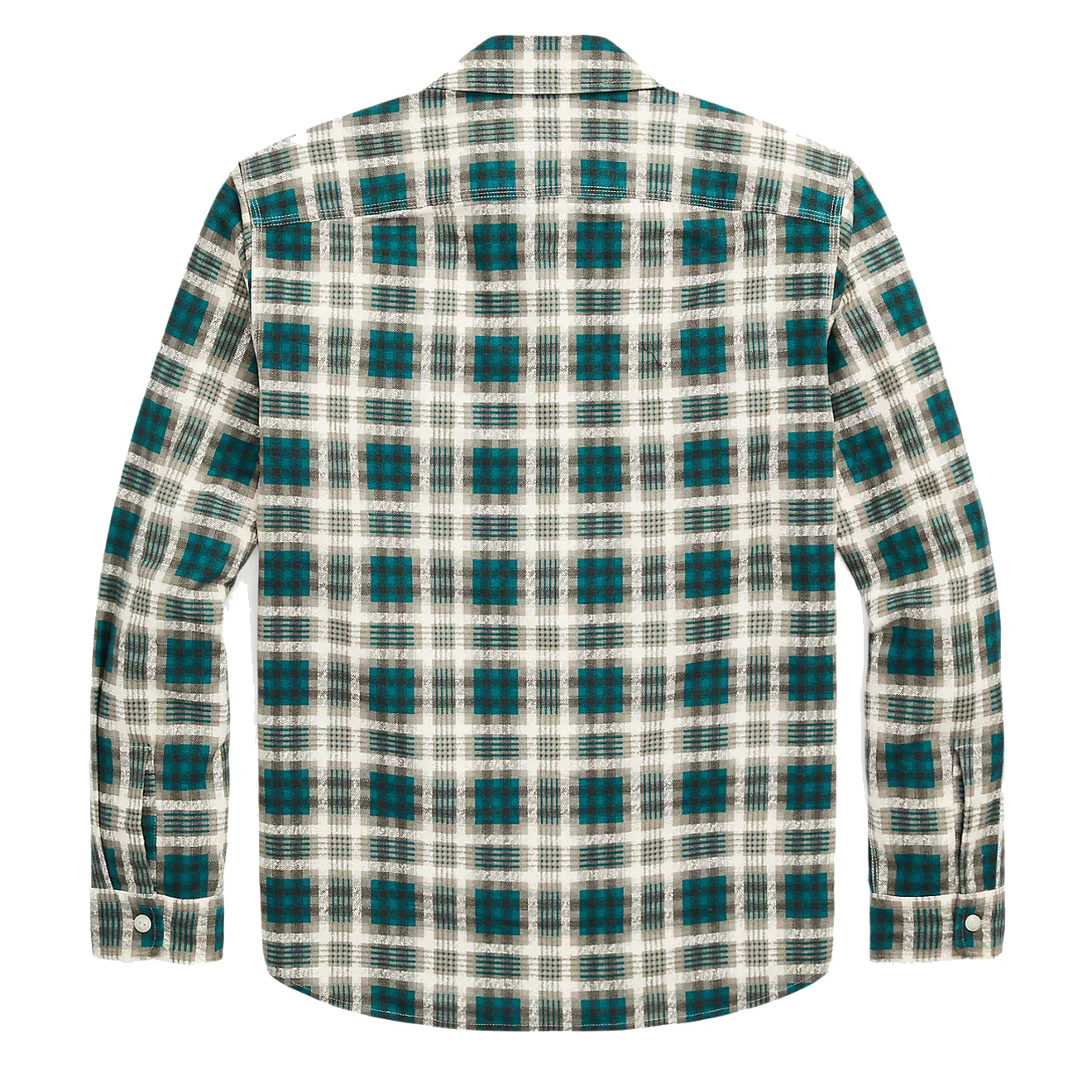 RRL by Ralph Lauren Plaid-Print Chamois Workshirt Green Multi - Image 2