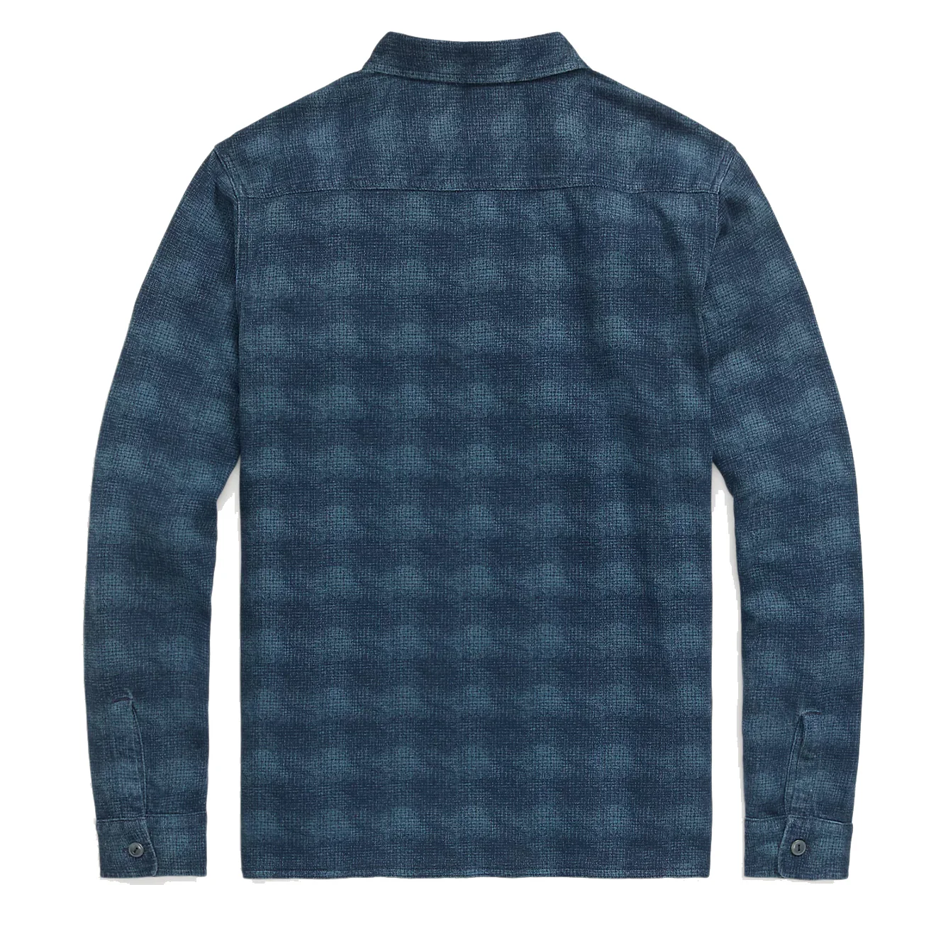 RRL by Ralph Lauren Plaid-Print Jersey Popover Workshirt Navy/Blue - Image 2