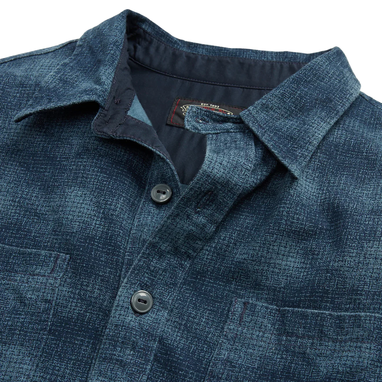 RRL by Ralph Lauren Plaid-Print Jersey Popover Workshirt Navy/Blue - Image 4