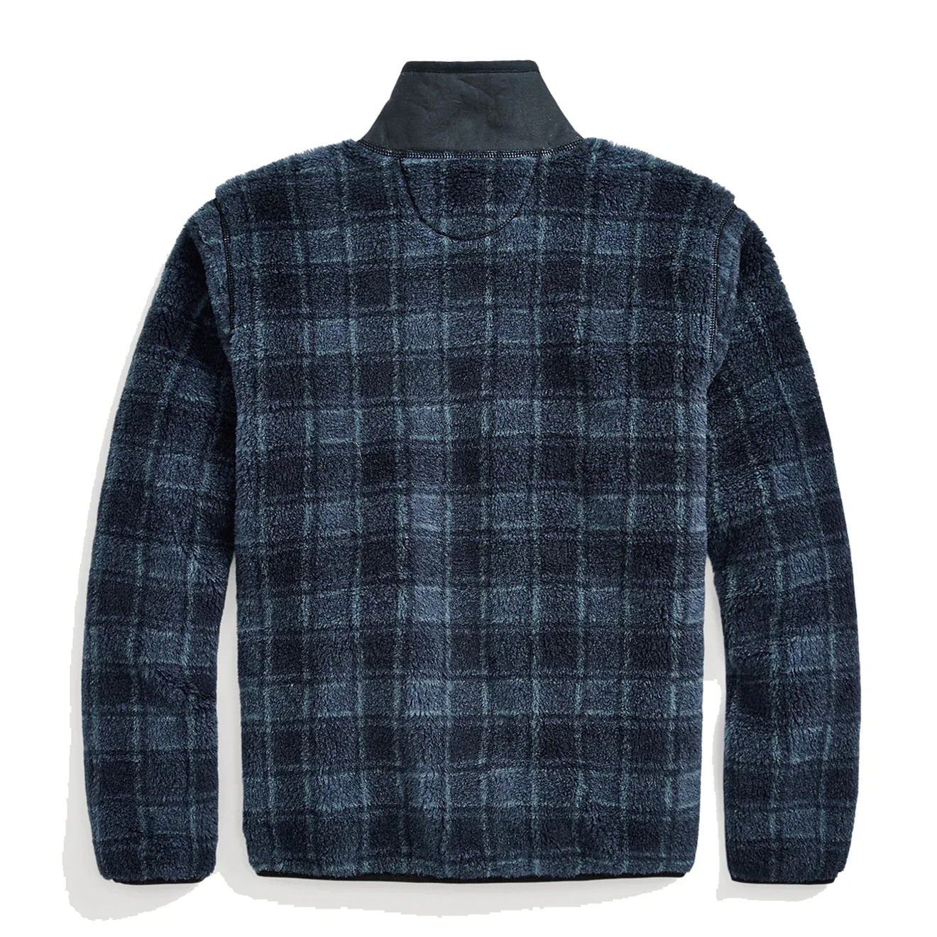 RRL by Ralph Lauren Plaid Wool-Blend Pile Fleece Jacket Navy Plaid - Image 2