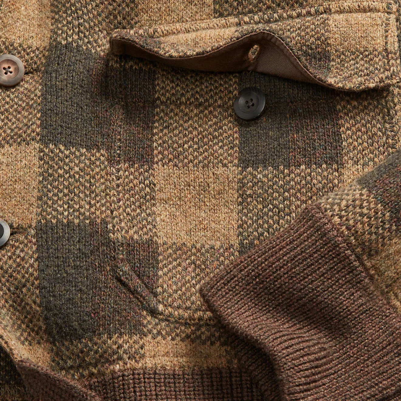 RRL by Ralph Lauren Plaid Wool Jumper Jacket Olive Multi - Image 5
