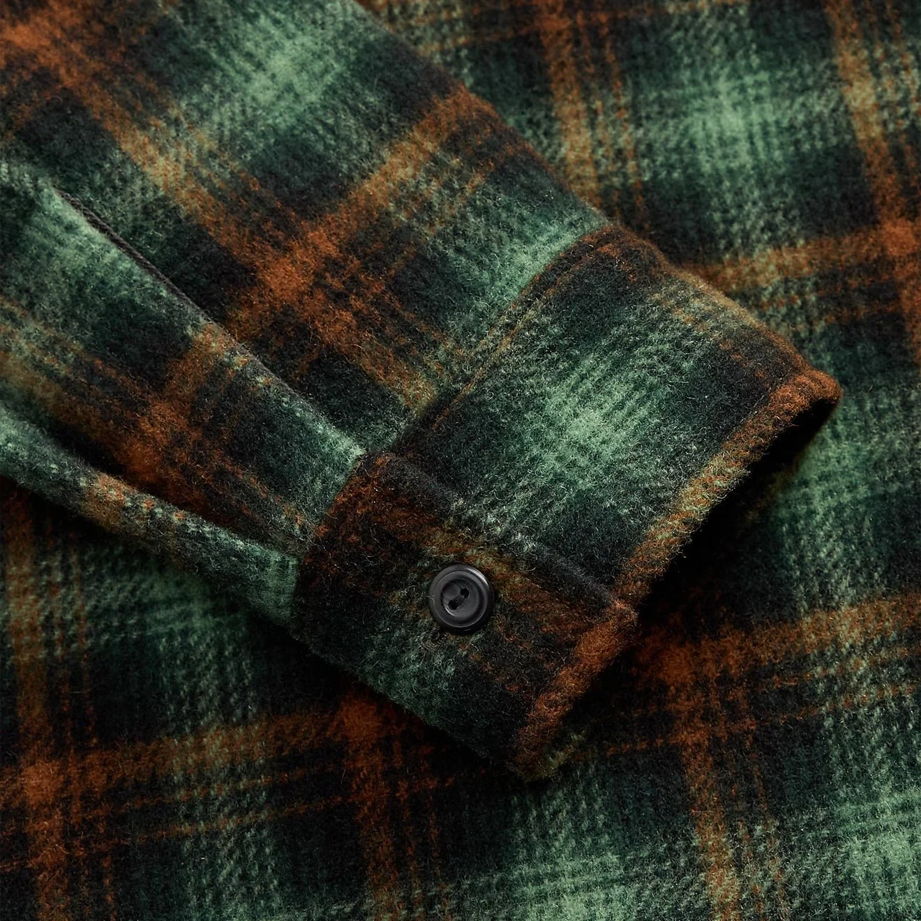 RRL By Ralph Lauren Plaid Wool Twill Overshirt Rl-772 Green Multi - Image 6