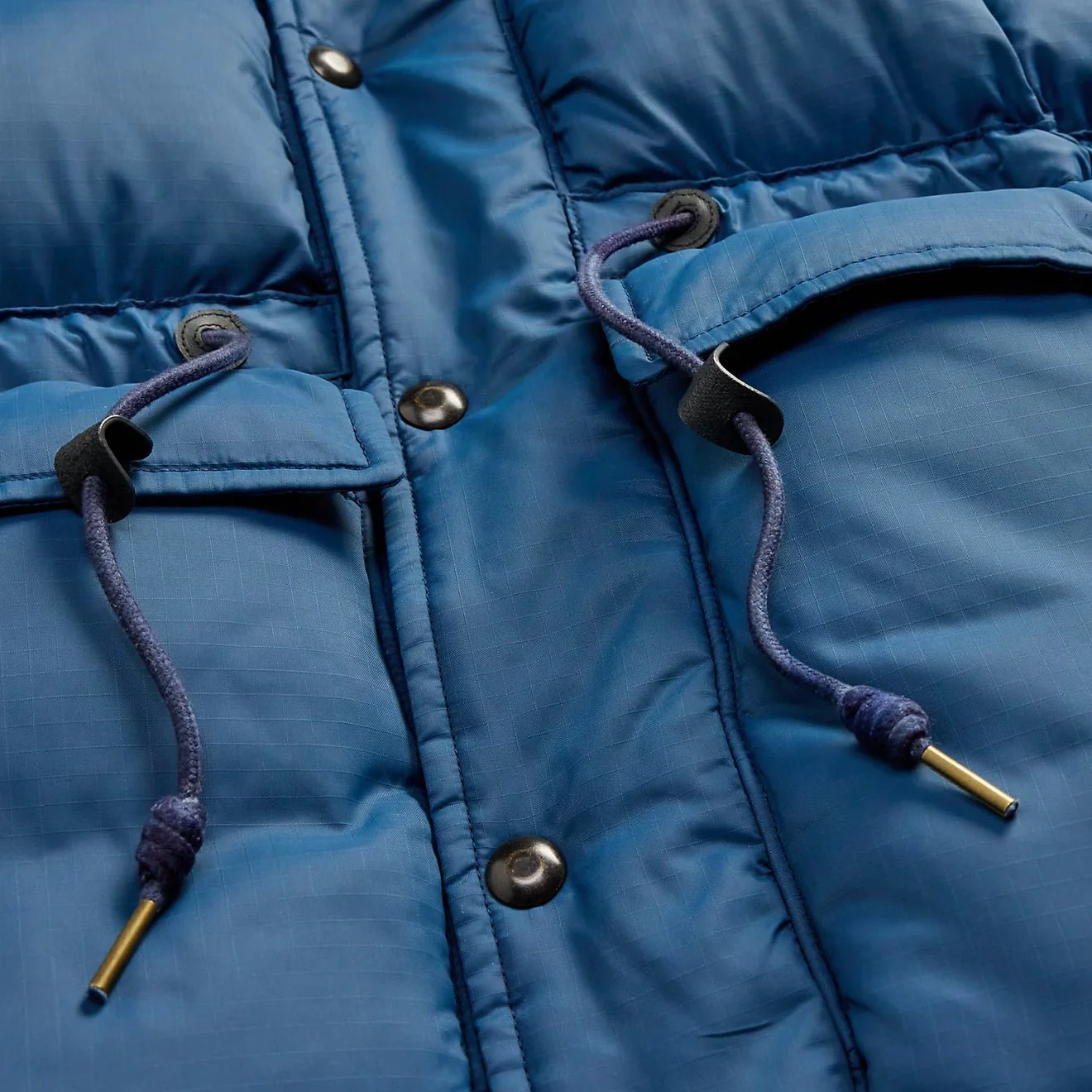 RRL By Ralph Lauren Quilted Ripstop Hooded Jacket Vintage Blue - Image 4
