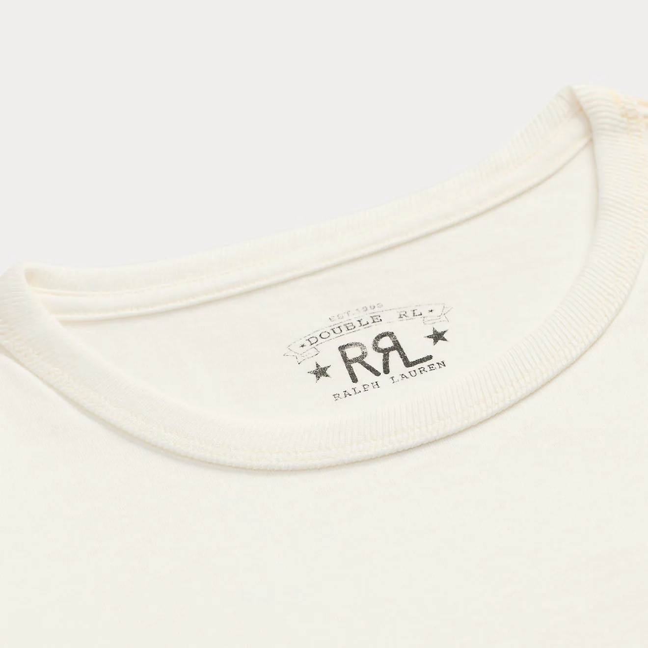 RRL By Ralph Lauren Relaxed Fit Heavyweight Jersey T-Shirt Warm White - Image 2