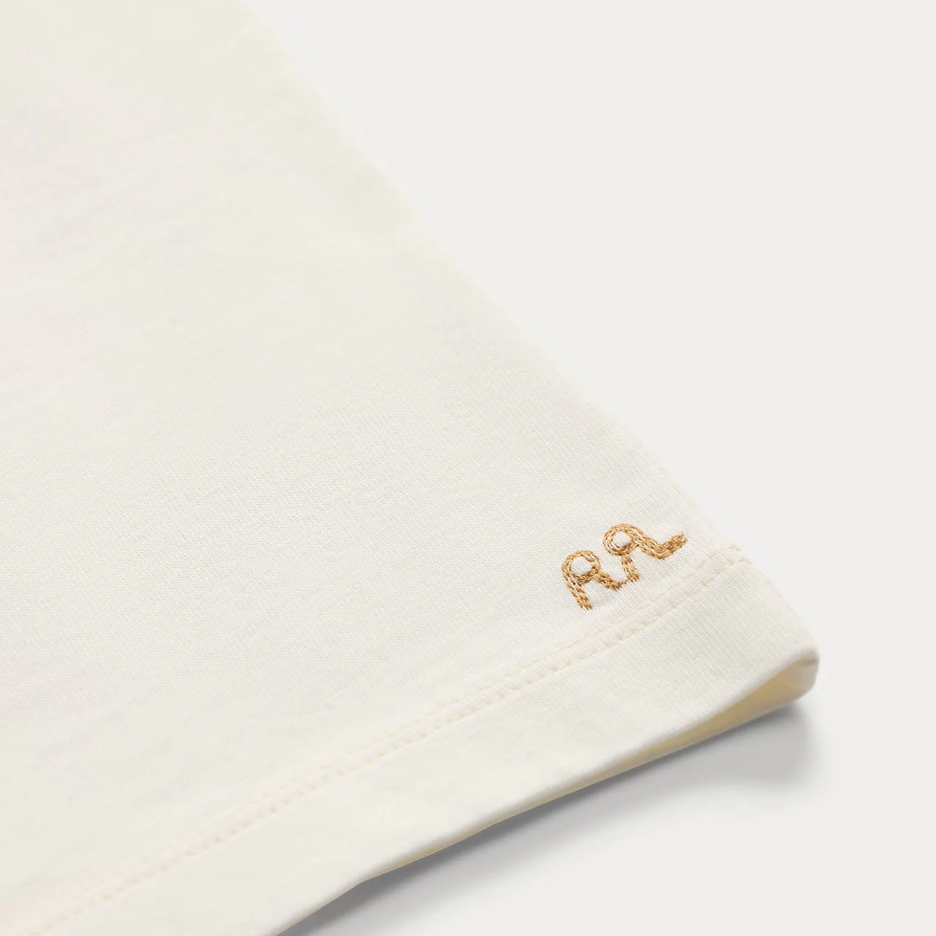 RRL By Ralph Lauren Relaxed Fit Heavyweight Jersey T-Shirt Warm White - Image 3