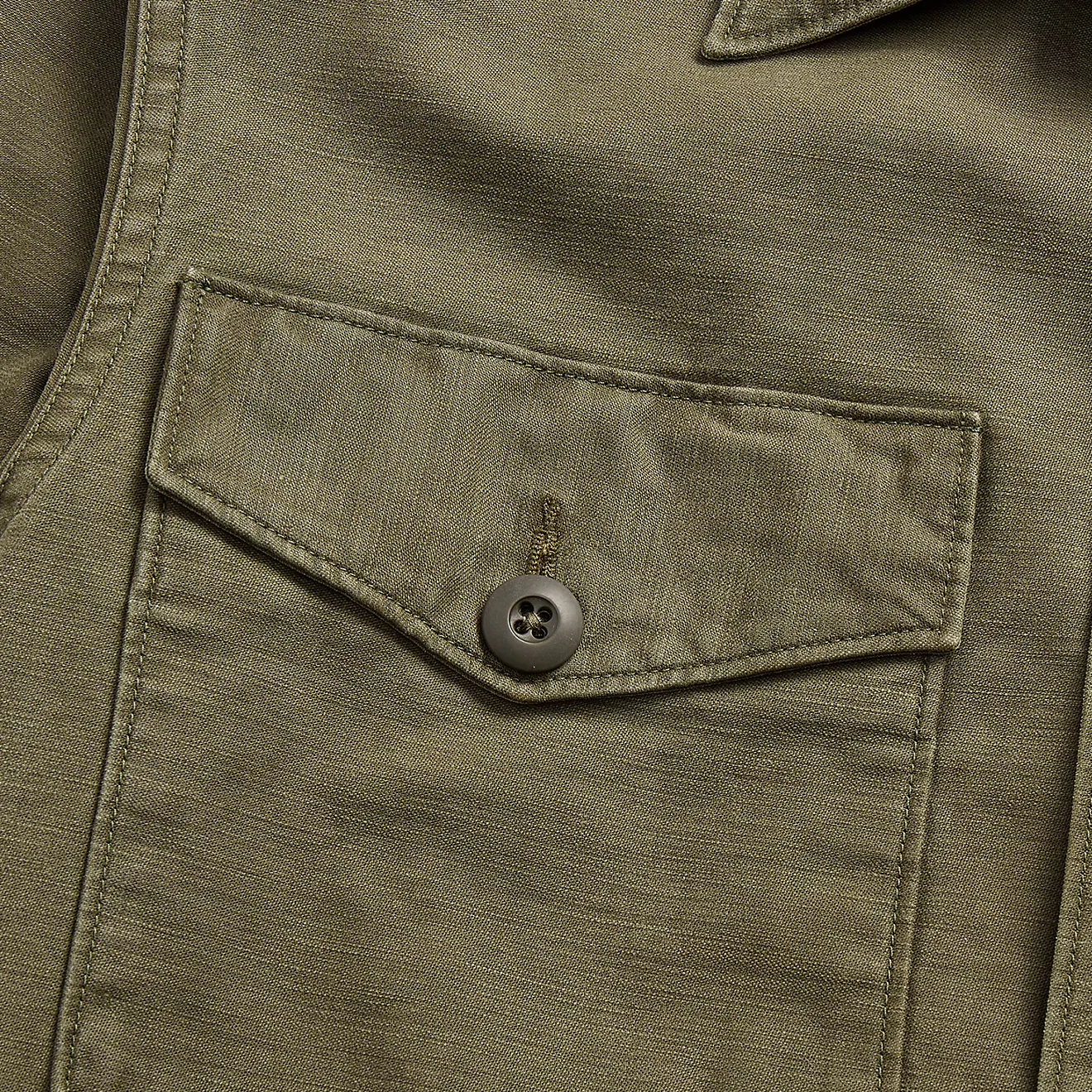 RRL by Ralph Lauren Reverse-Sateen Overshirt Olive - Image 4