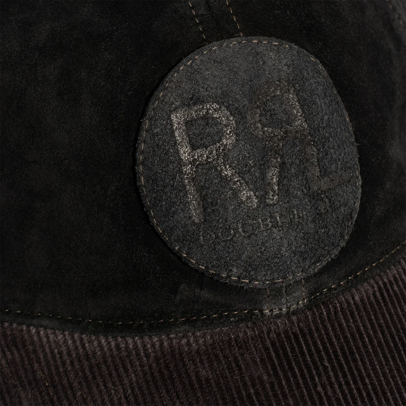 RRL by Ralph Lauren RRL Ranch Logo Suede Ball Cap Black - Image 4