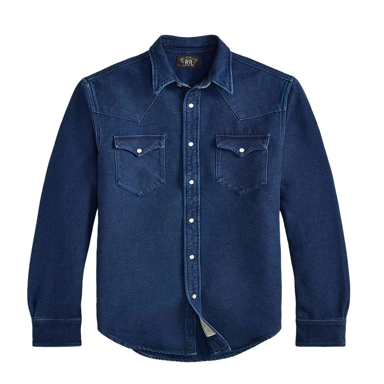 RRL By Ralph Lauren Slim Fit Chamois Western Shirt Indigo