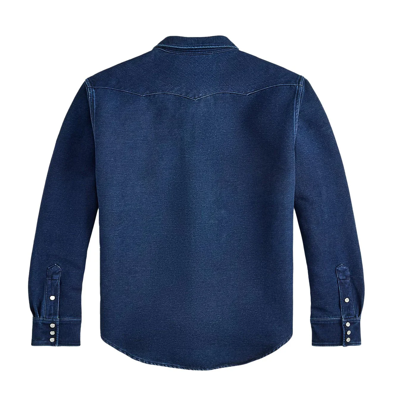 RRL By Ralph Lauren Slim Fit Chamois Western Shirt Indigo - Image 2