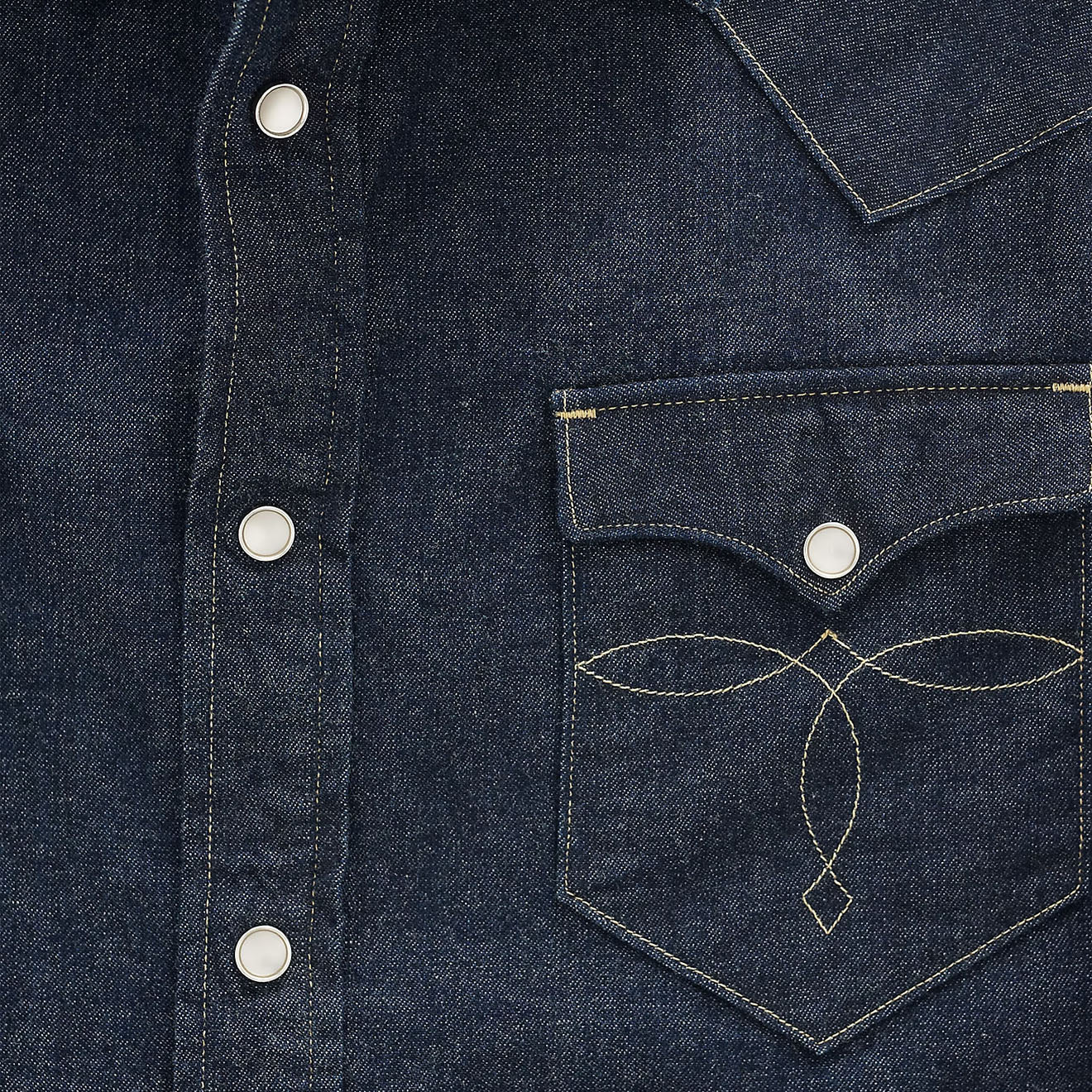 RRL By Ralph Lauren Slim Fit Denim Western Shirt Rinse - Image 4