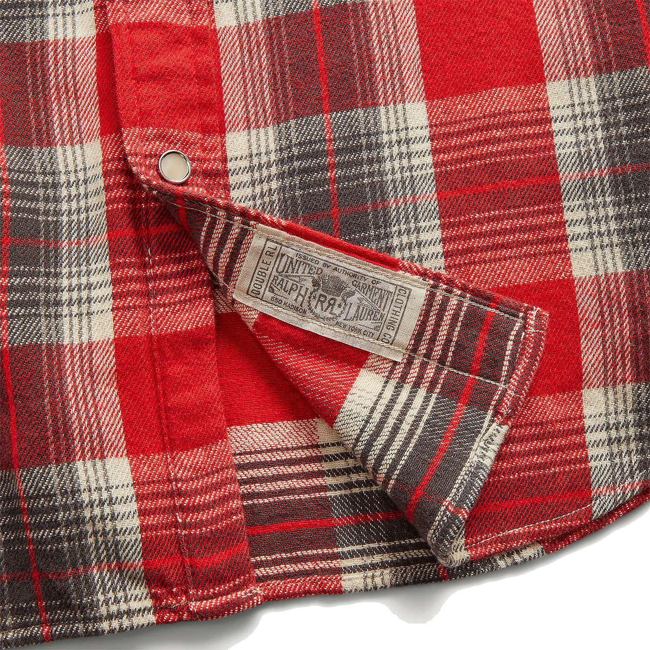 RRL by Ralph Lauren Slim Fit Plaid Twill Western Shirt Red / Grey - Image 5
