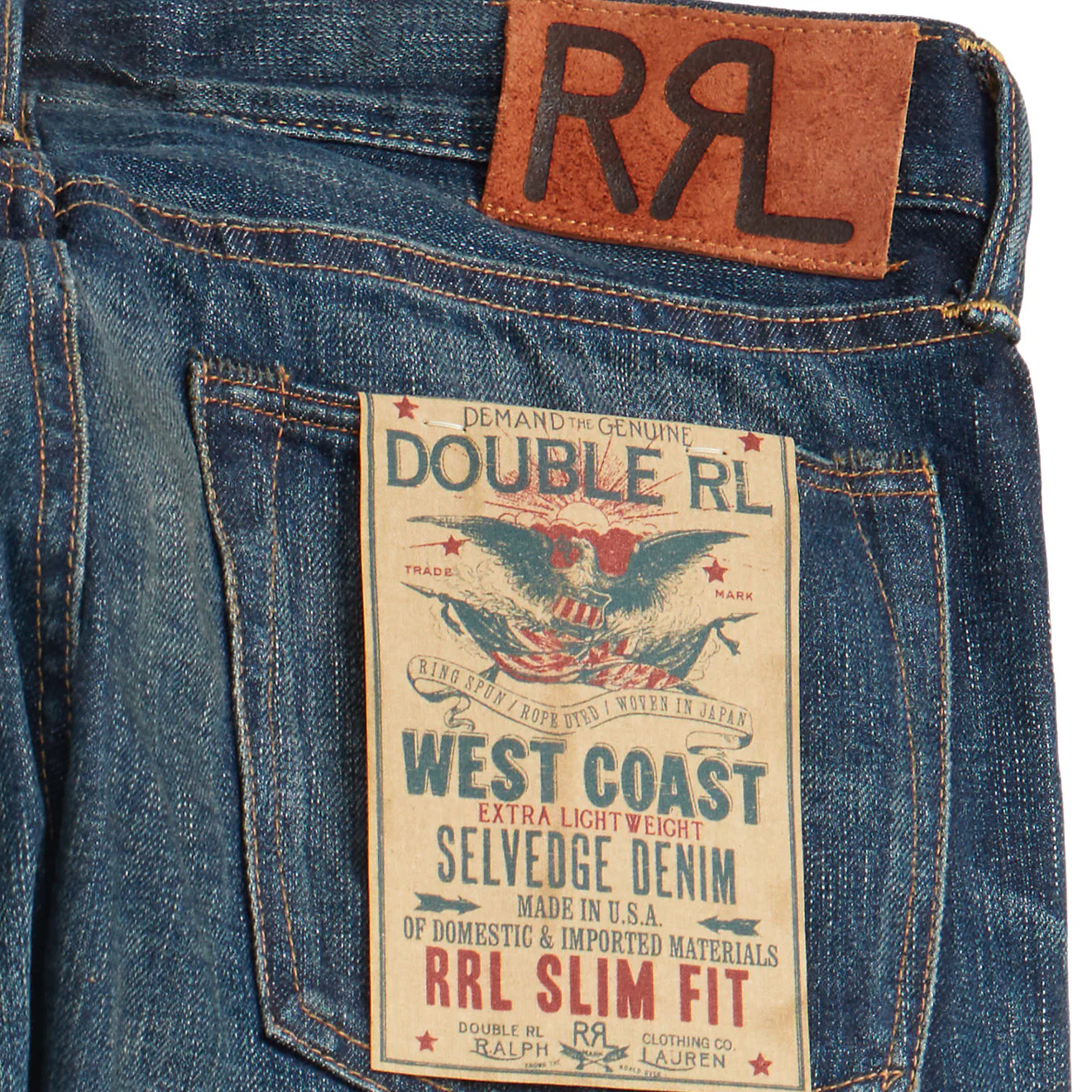 RRL by Ralph Lauren Slim Fit Ridgecrest Selvedge Jean Ridgecrest Wash - Image 5