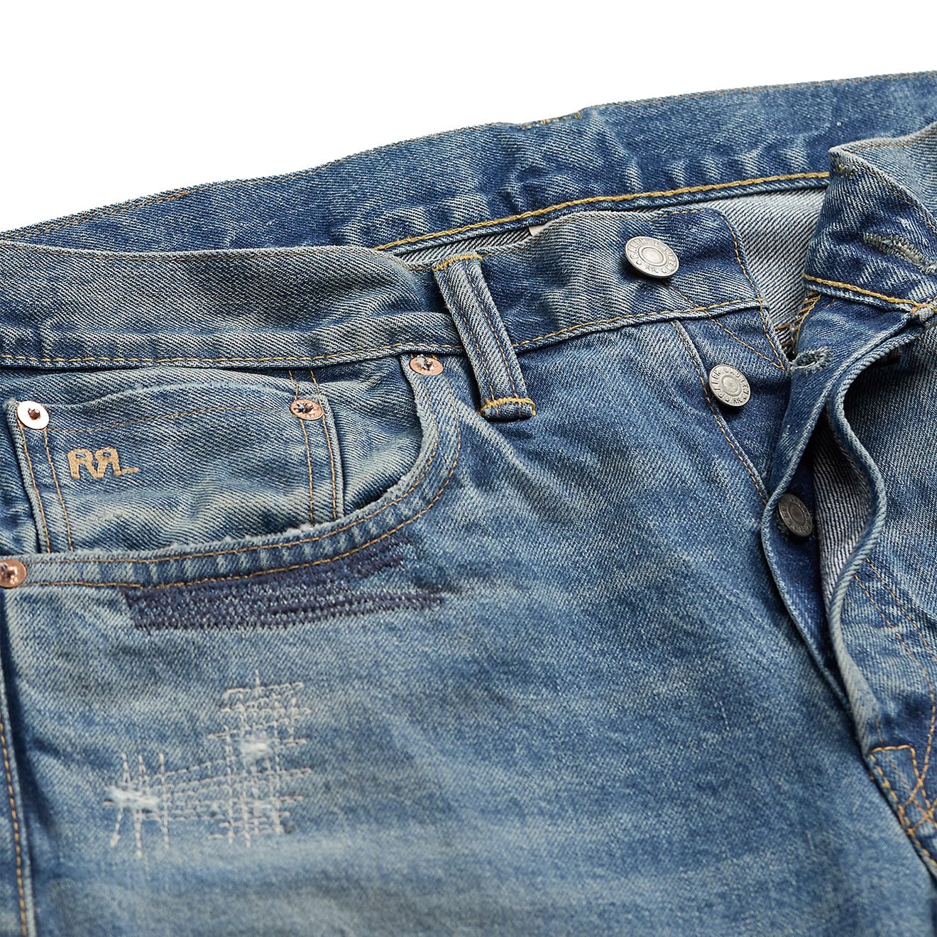 RRL By Ralph Lauren Slim Selvedge Jean Claremont Wash - Image 3