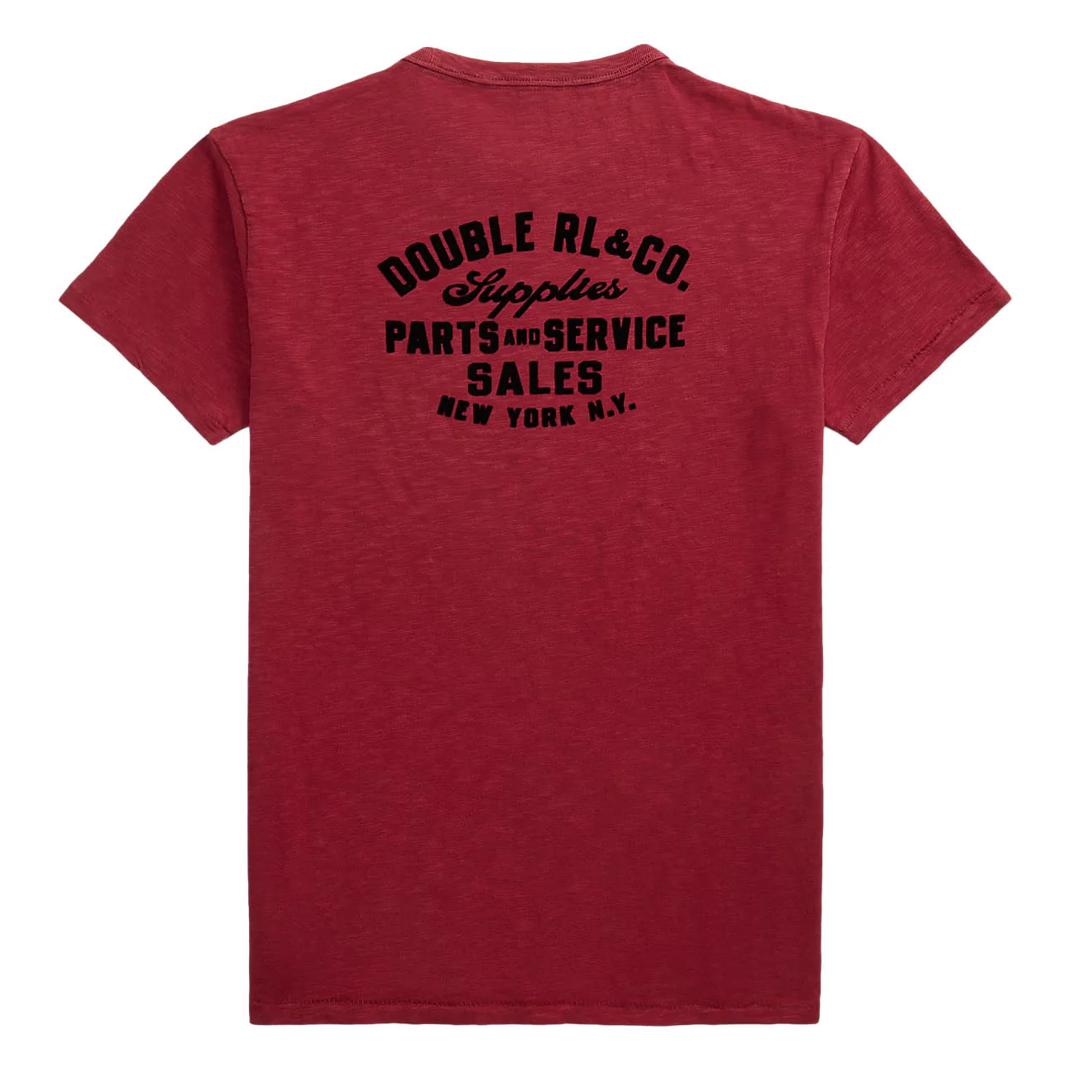 RRL By Ralph Lauren Slub Jersey Graphic T-Shirt Burgundy - Image 2