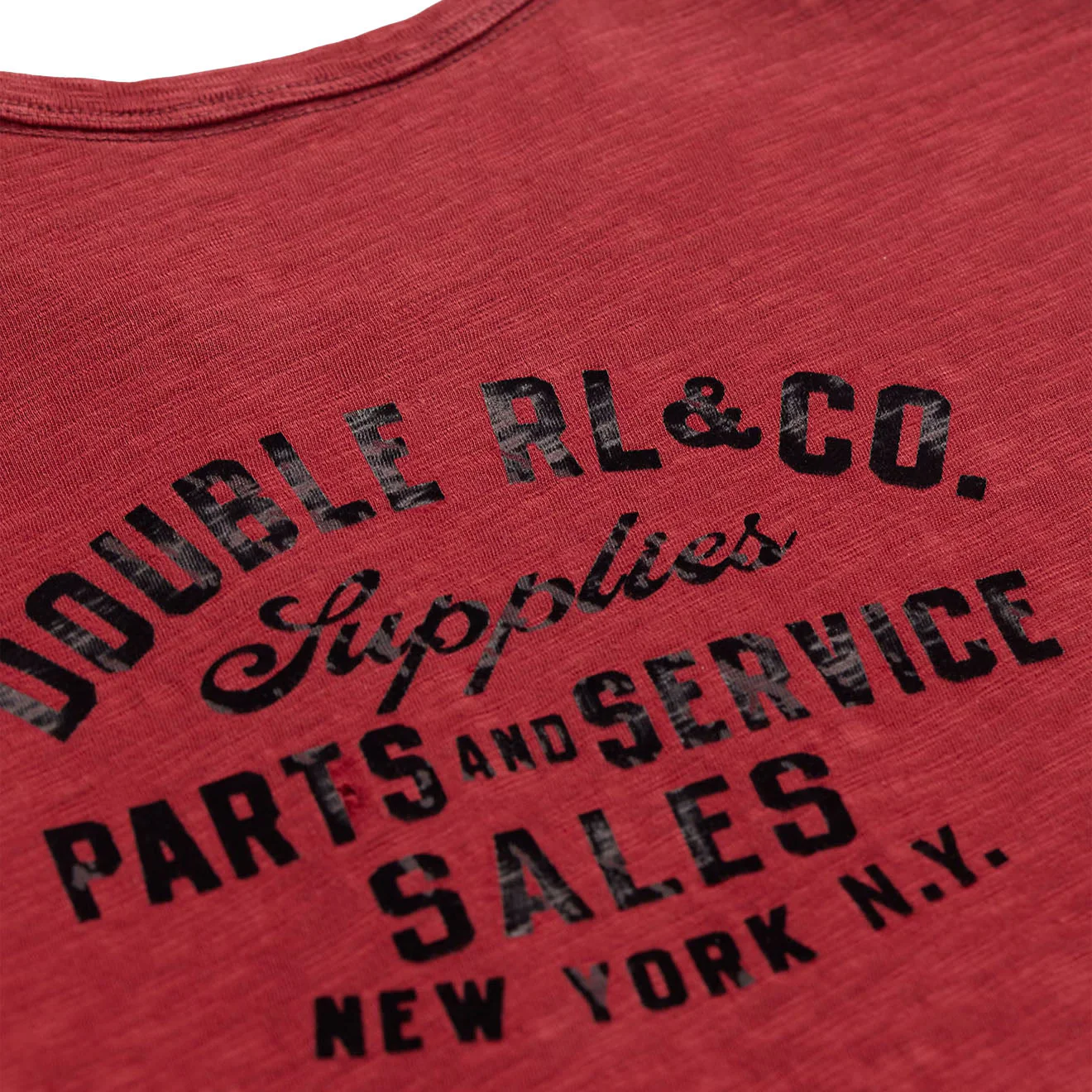 RRL By Ralph Lauren Slub Jersey Graphic T-Shirt Burgundy - Image 3