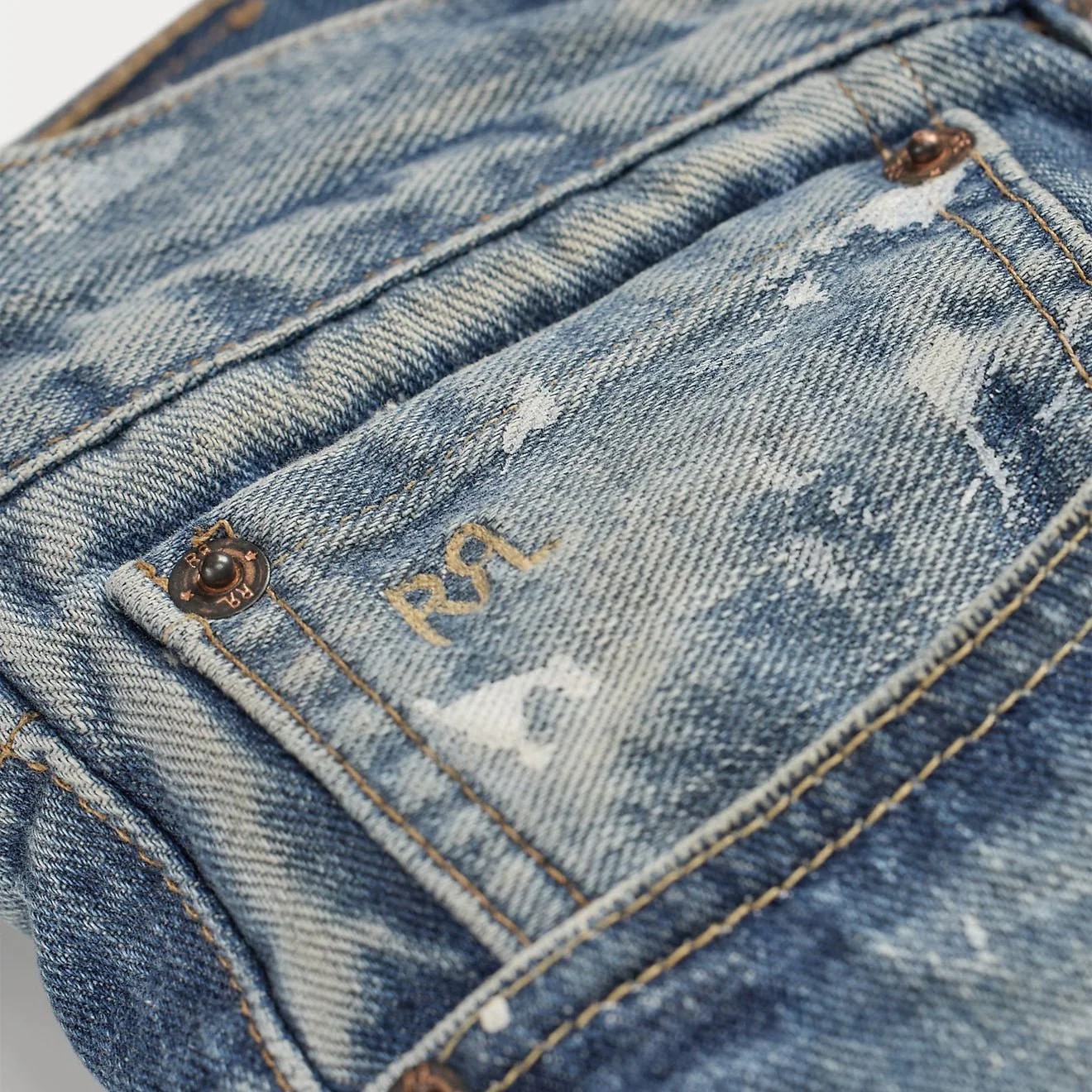 RRL By Ralph Lauren Straight Fit Distressed Jean Fenimore Wash - Image 3