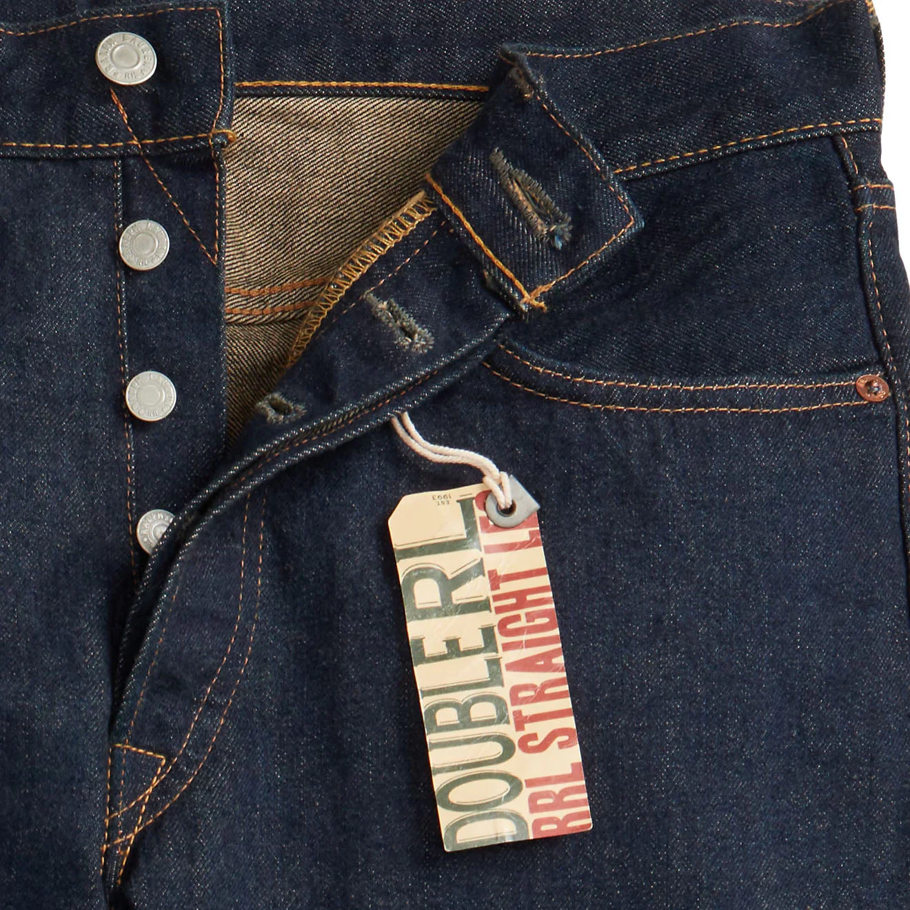 RRL by Ralph Lauren Straight Fit Low Waist Selvedge Jean Once Washed 3 - Image 3
