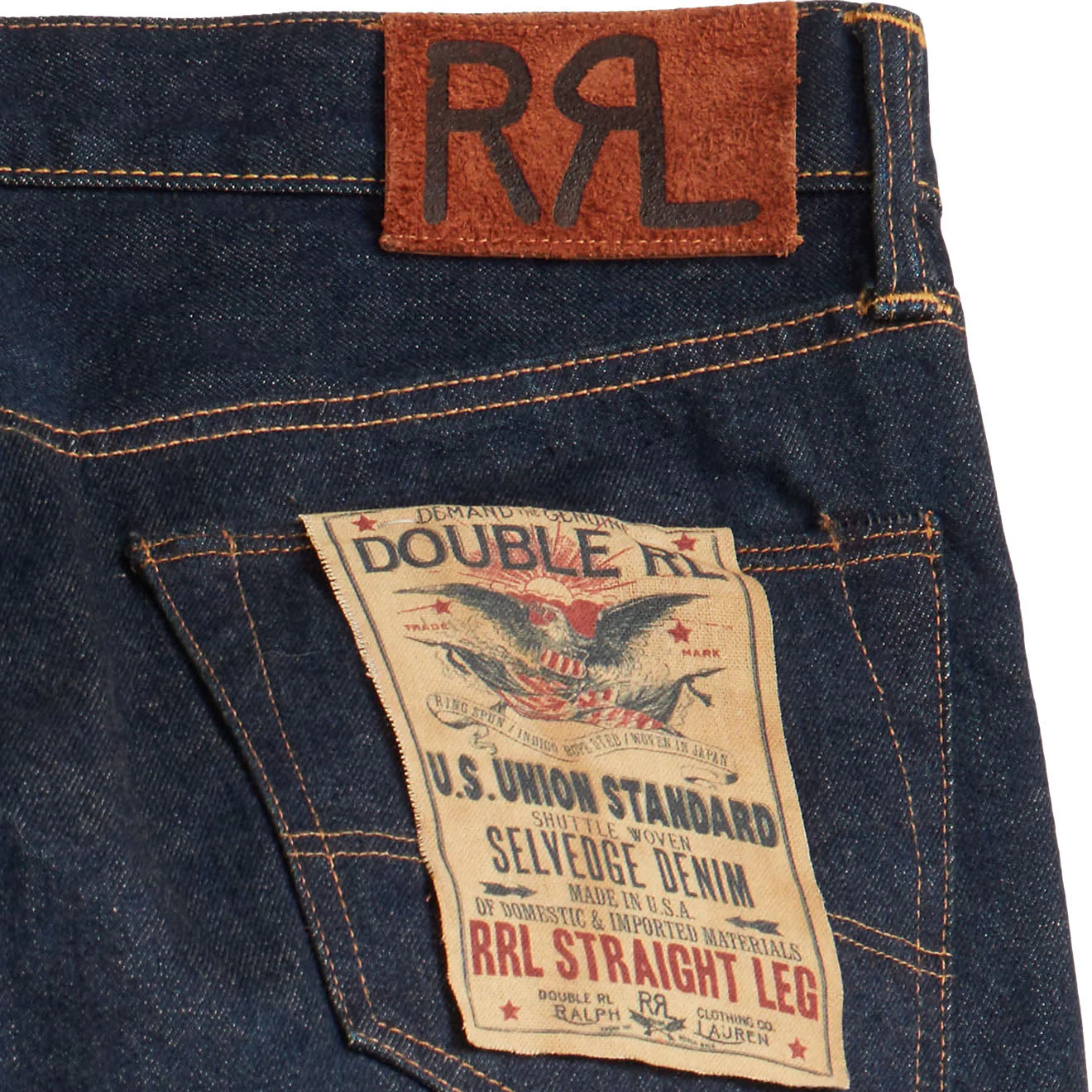 RRL by Ralph Lauren Straight Fit Low Waist Selvedge Jean Once Washed 3 - Image 4