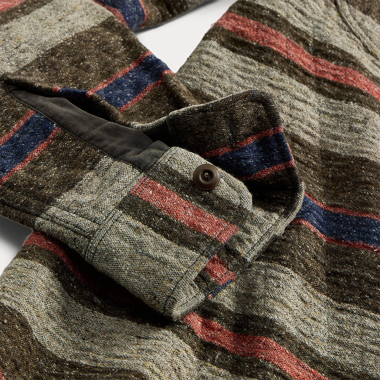 RRL by Ralph Lauren Striped Double Cloth Workshirt Brown Multi - Image 4
