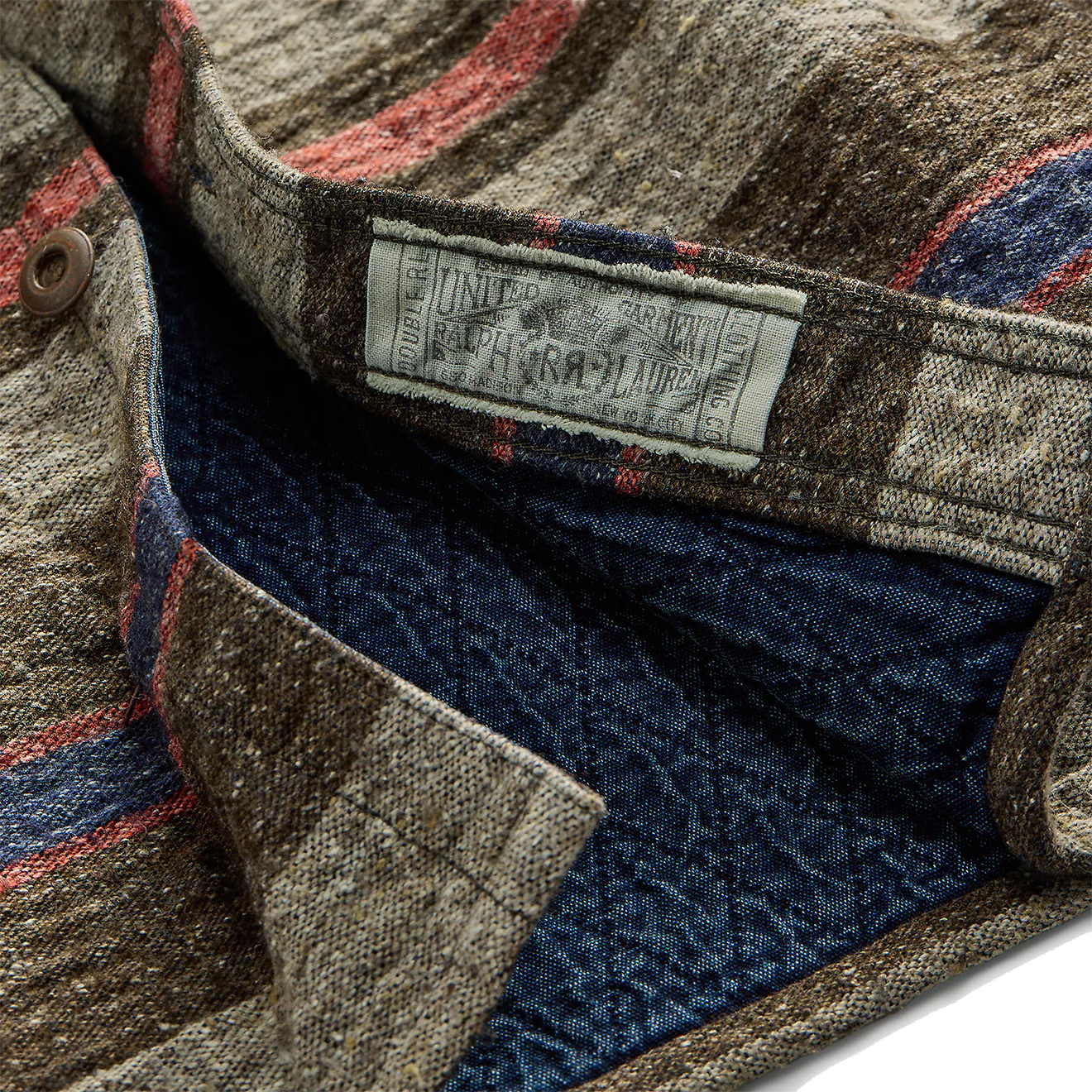 RRL by Ralph Lauren Striped Double Cloth Workshirt Brown Multi - Image 5