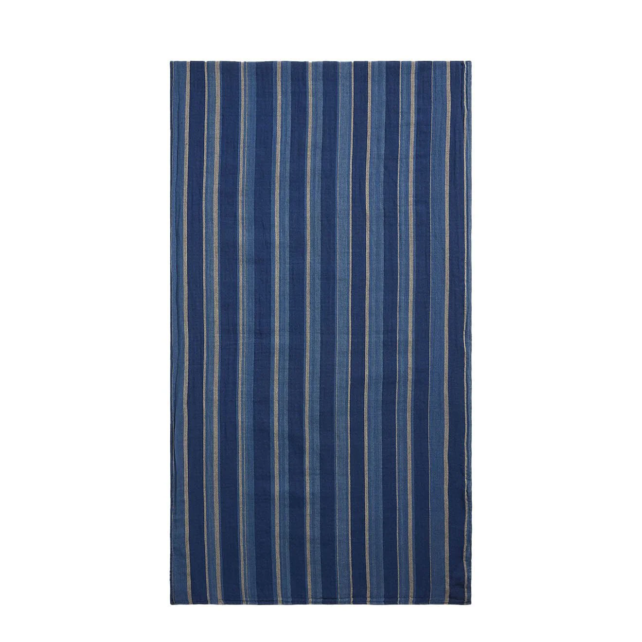 RRL By Ralph Lauren Striped Double Faced Cotton Scarf Indigo Multi Stripe / Plaid - Image 4