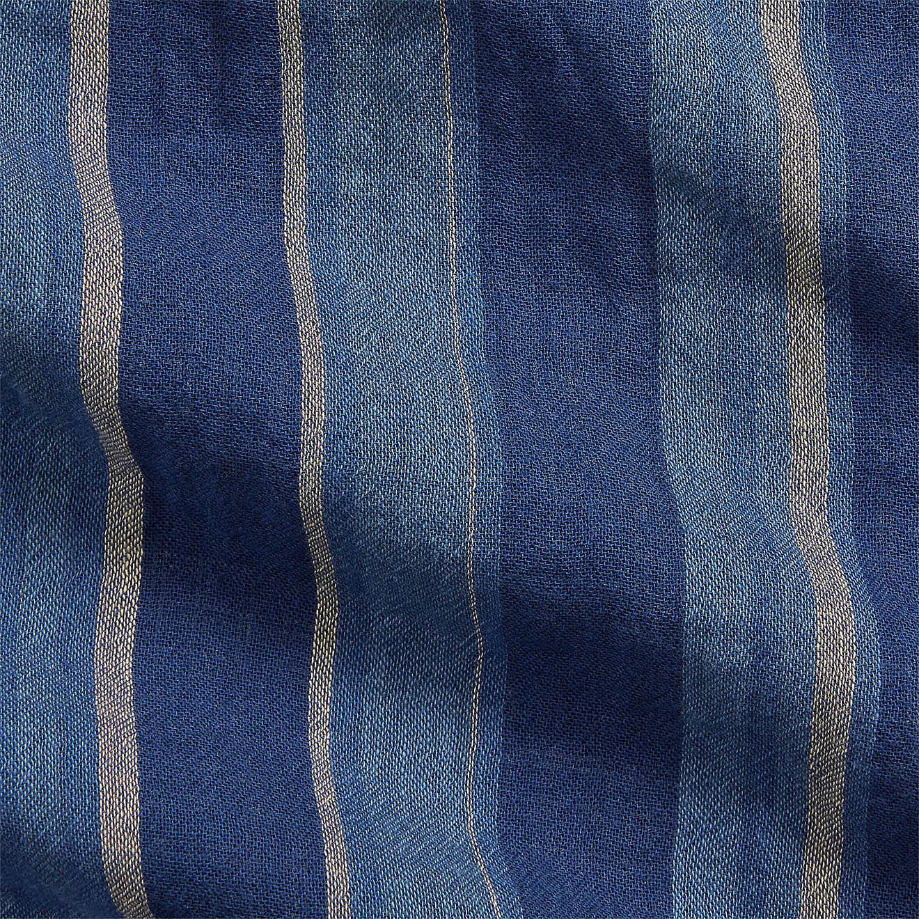 RRL By Ralph Lauren Striped Double Faced Cotton Scarf Indigo Multi Stripe / Plaid - Image 5
