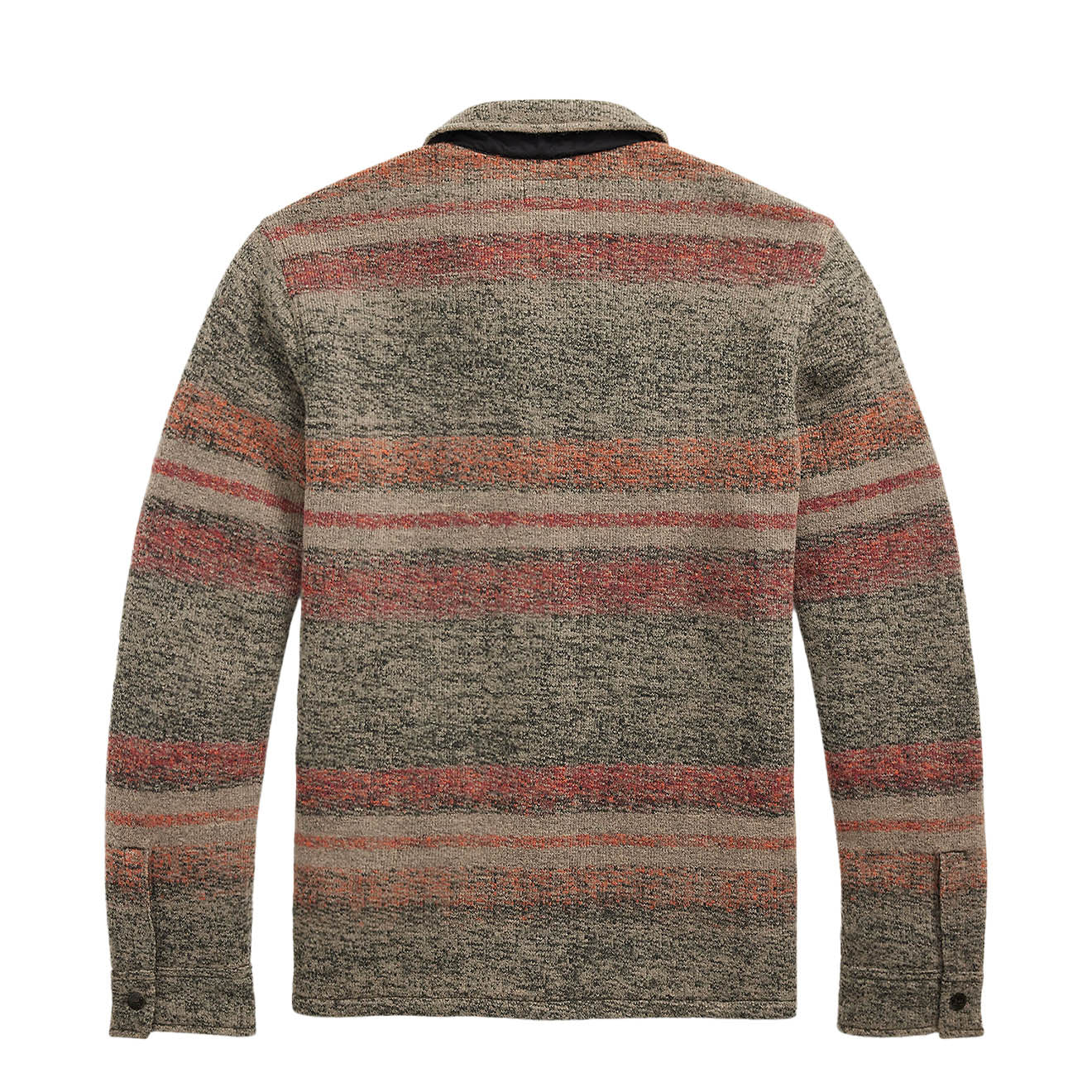 RRL By Ralph Lauren Striped Double Knit Wool Blend Jacket Red / Multi - Image 2