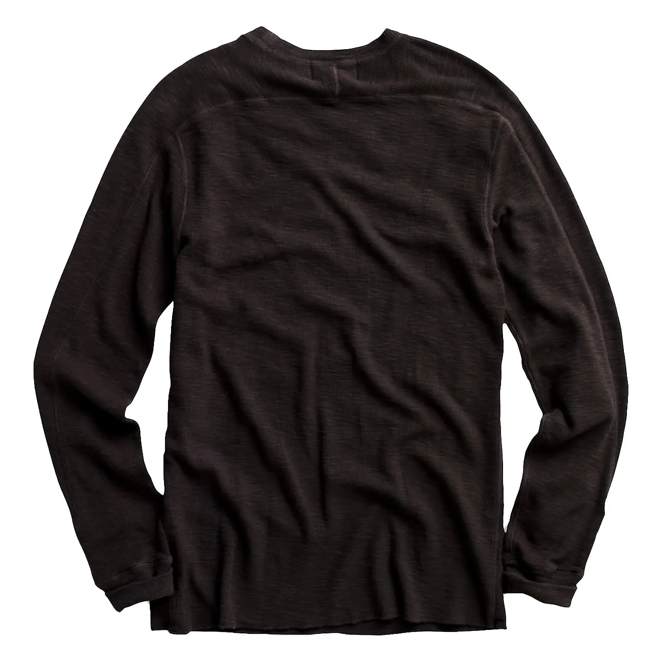 RRL by Ralph Lauren Textured Crew Neck L/S T-Shirt Faded Black Canvas - Image 2
