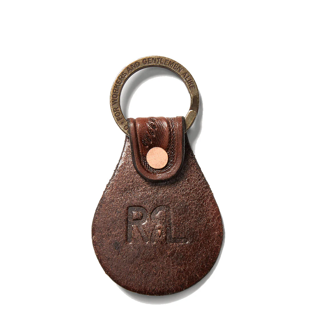 RRL by Ralph Lauren Tooled Leather Key Fob Brown - Image 2