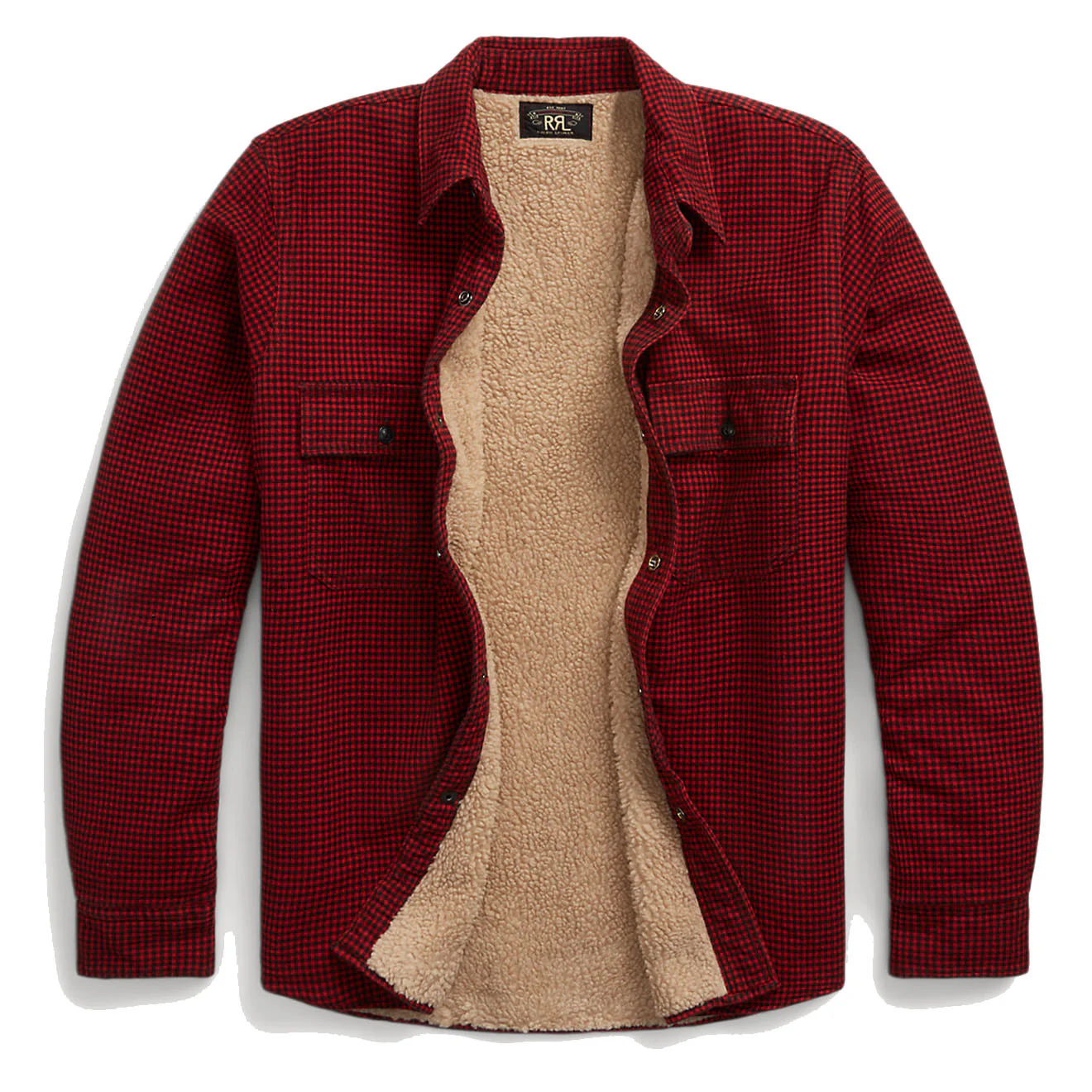 RRL by Ralph Lauren Vermont Cotton Twill Shirt Red / Black - Image 2