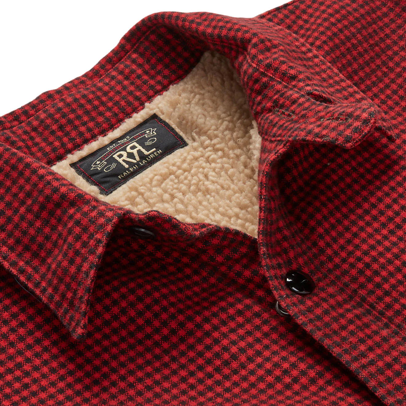 RRL by Ralph Lauren Vermont Cotton Twill Shirt Red / Black - Image 5