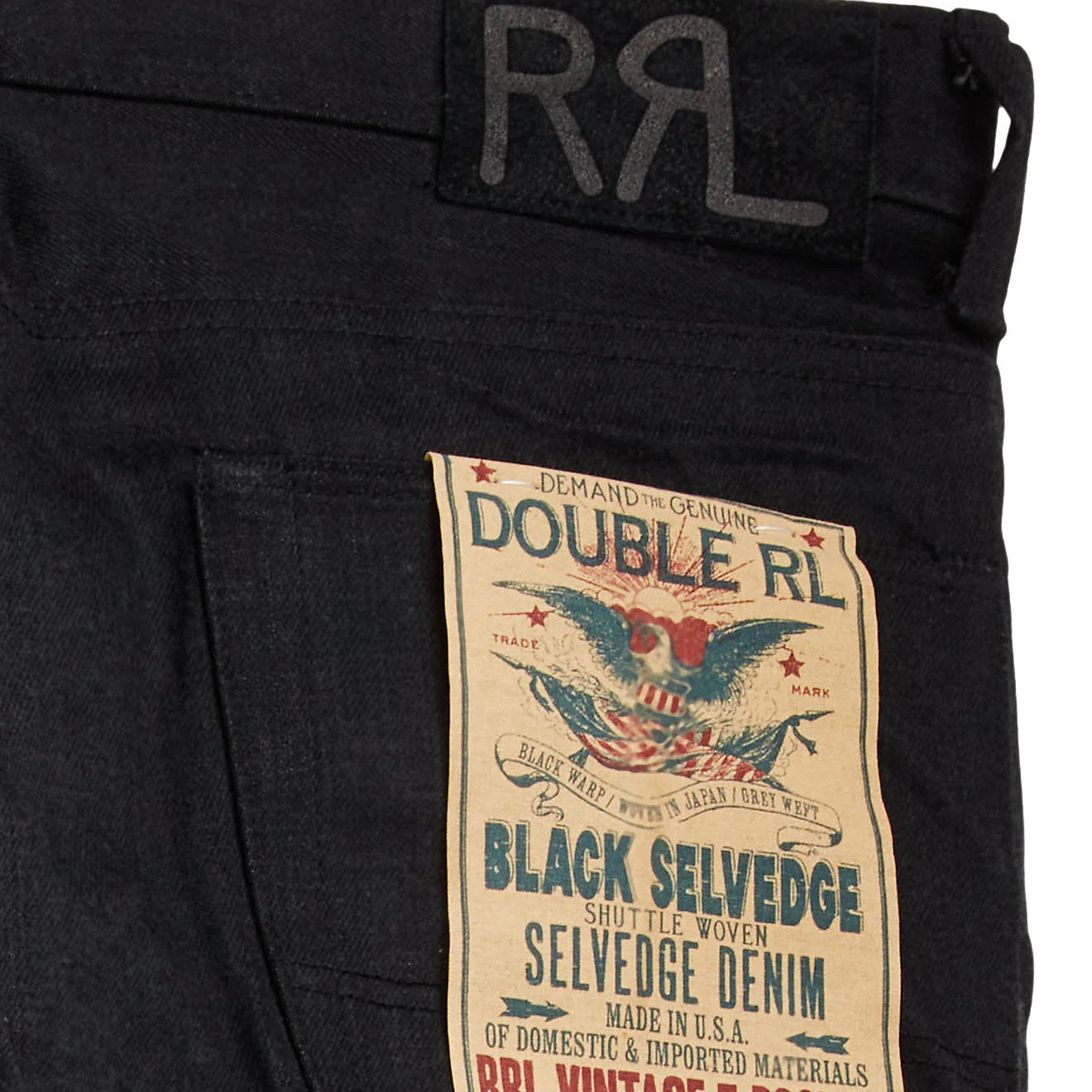 RRL by Ralph Lauren Vintage 5-Pocket New Black-on-Black Jean - Image 6