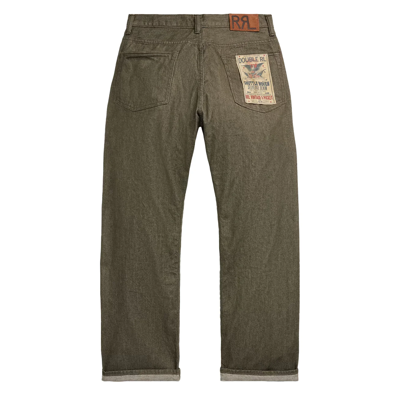 RRL By Ralph Lauren Vintage 5 Pocket Olive Selvedge Jean Olive Rinse - Image 2