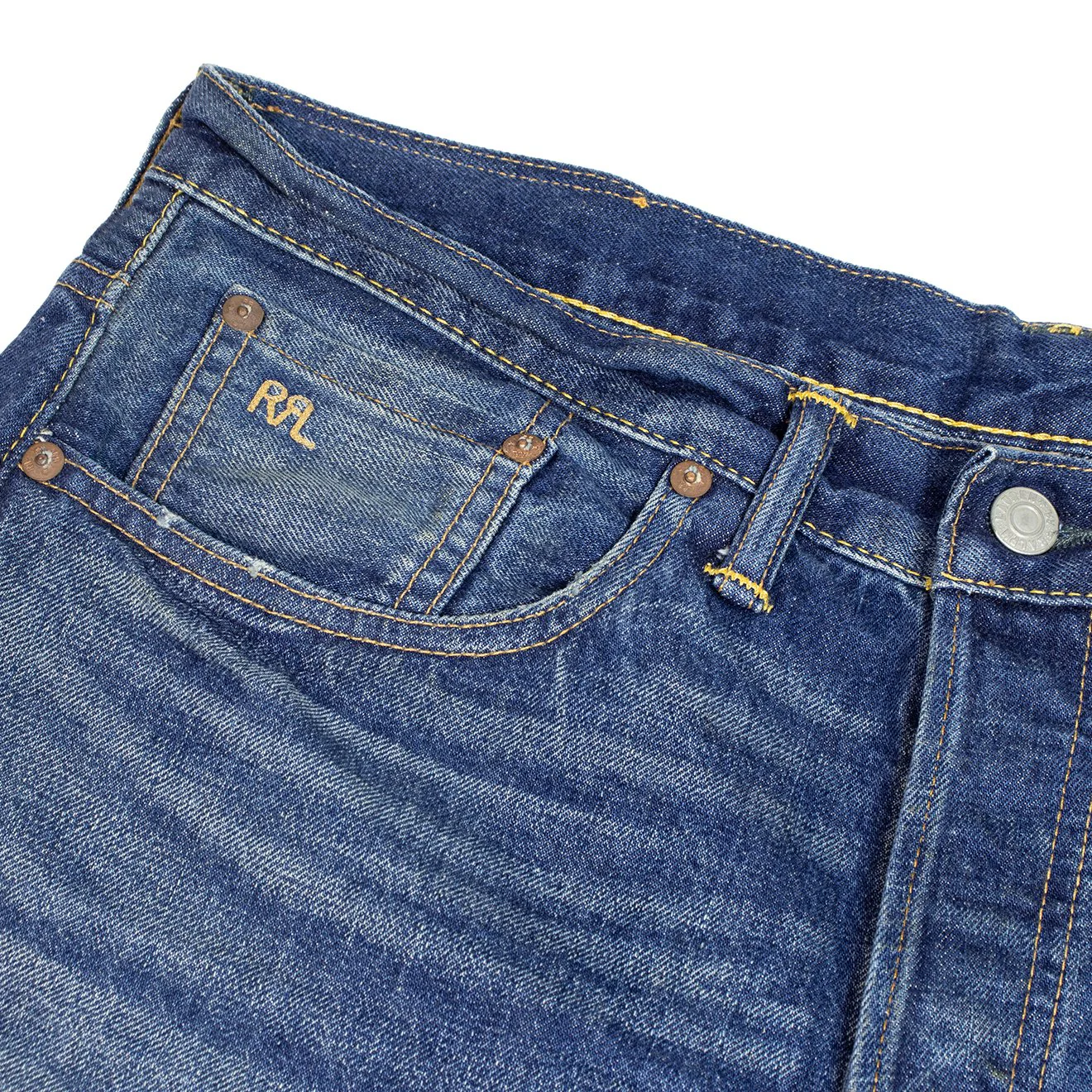 RRL by Ralph Lauren Vintage Selvedge 5 pocket Denim Blue - Image 4