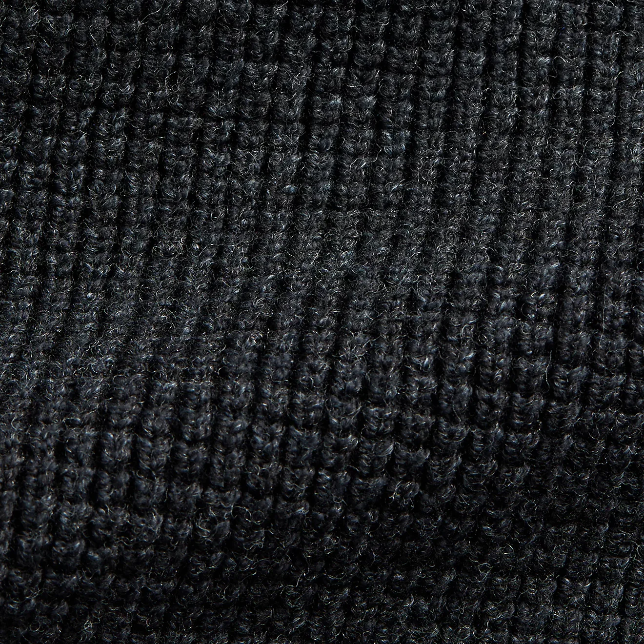 RRL by Ralph Lauren Waffle-Knit Cotton-Wool Jumper Black Heather - Image 3
