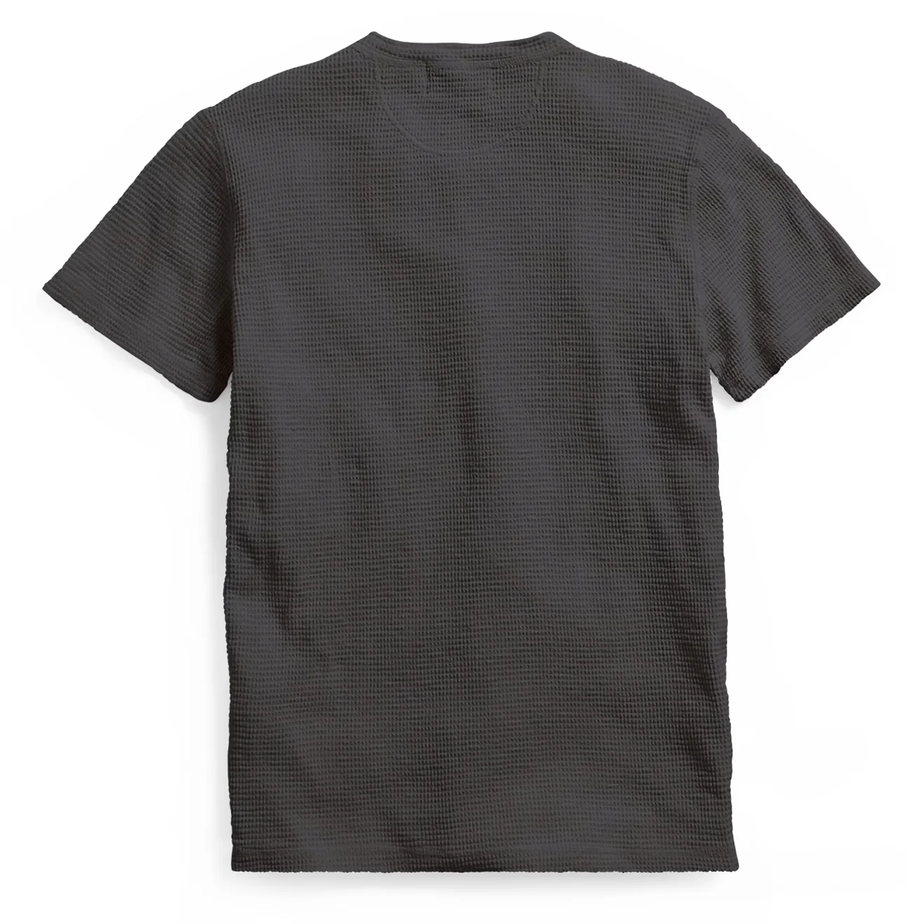 RRL by Ralph Lauren Waffle-Knit Short-Sleeve Henley Shirt Faded Black Canvas - Image 2