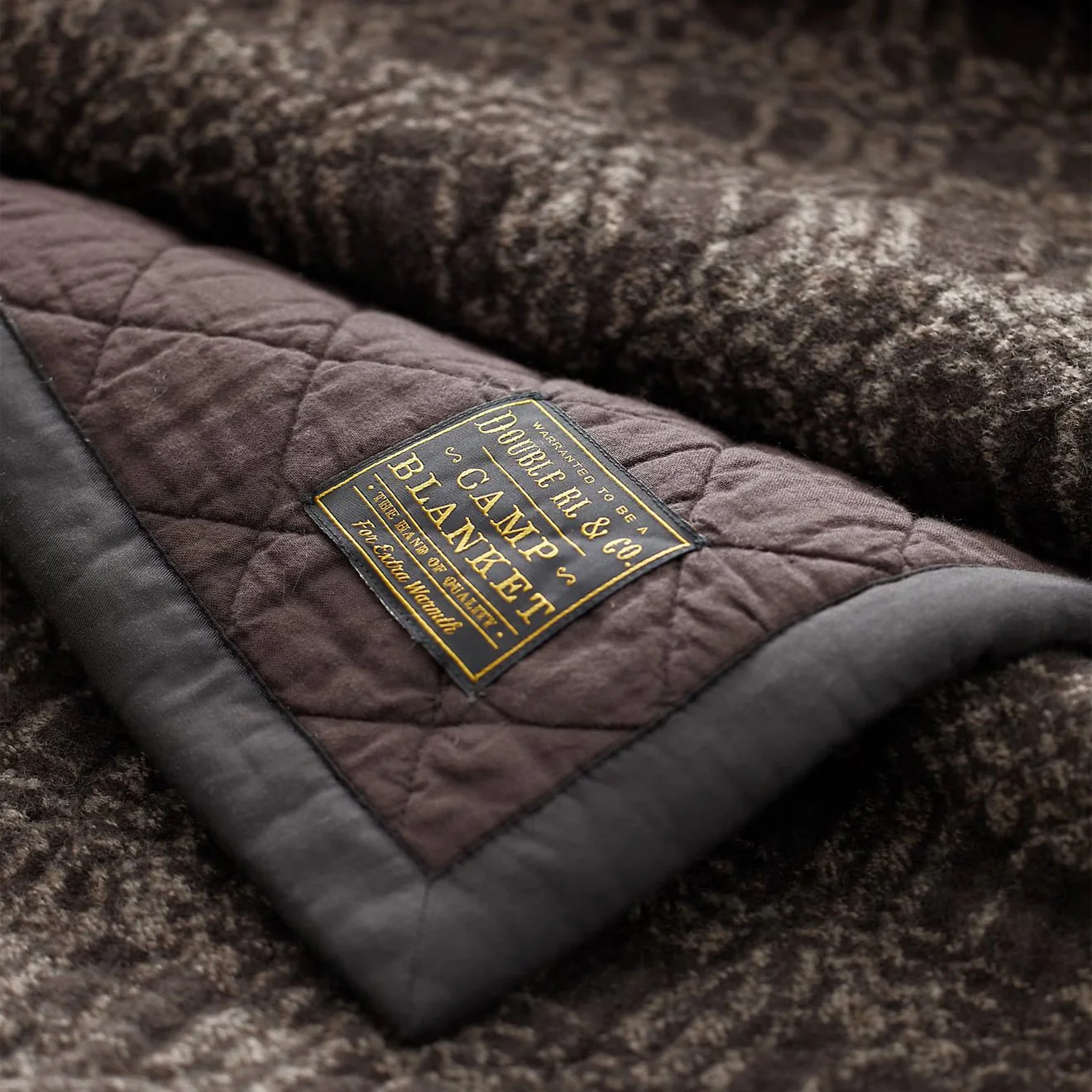 RRL by Ralph Lauren Wool-Cotton Jacquard Quilt Black / Brown - Image 2