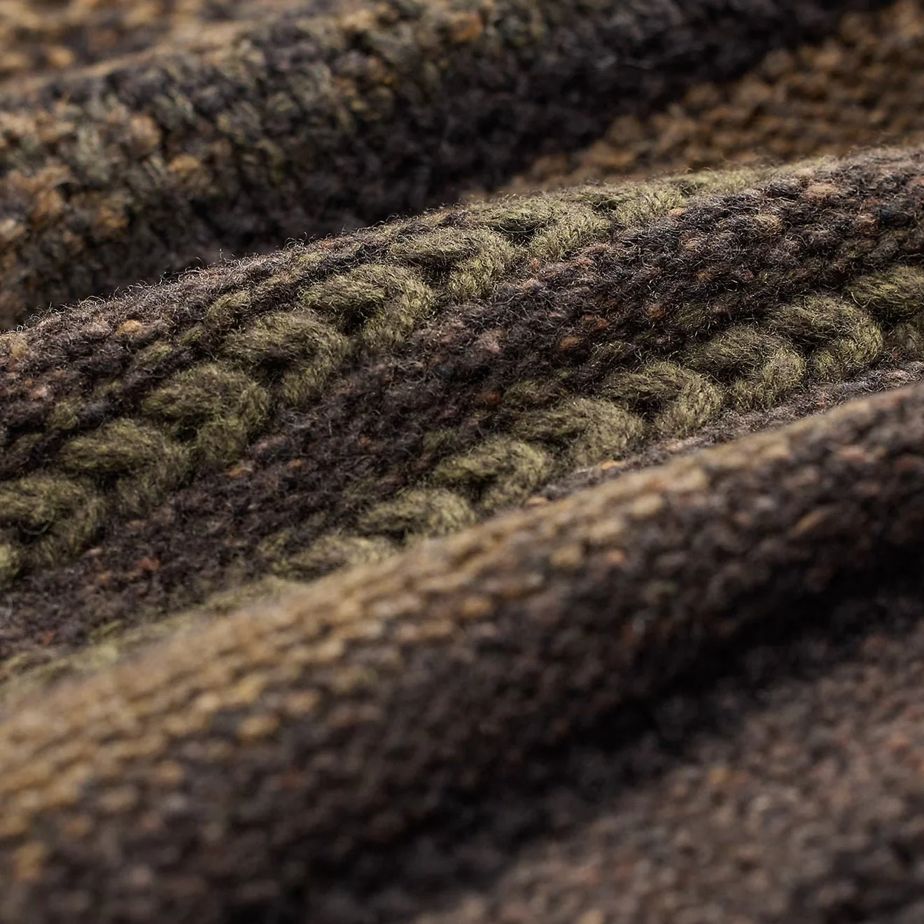RRL By Ralph Lauren Wool Cotton Shawl Collar Cardigan Brown Olive Multi - Image 5