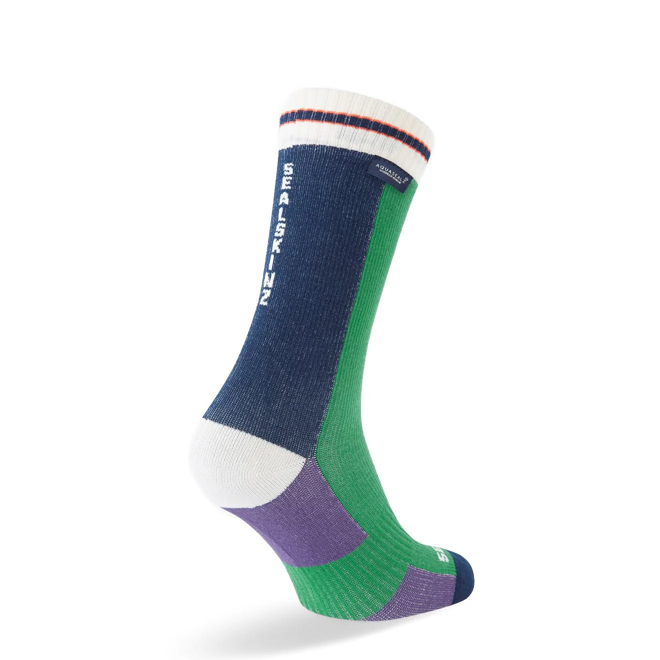 Sealskinz Billockby Waterproof All Weather Mid Length Lightweight Cycling Sock Green - Image 2