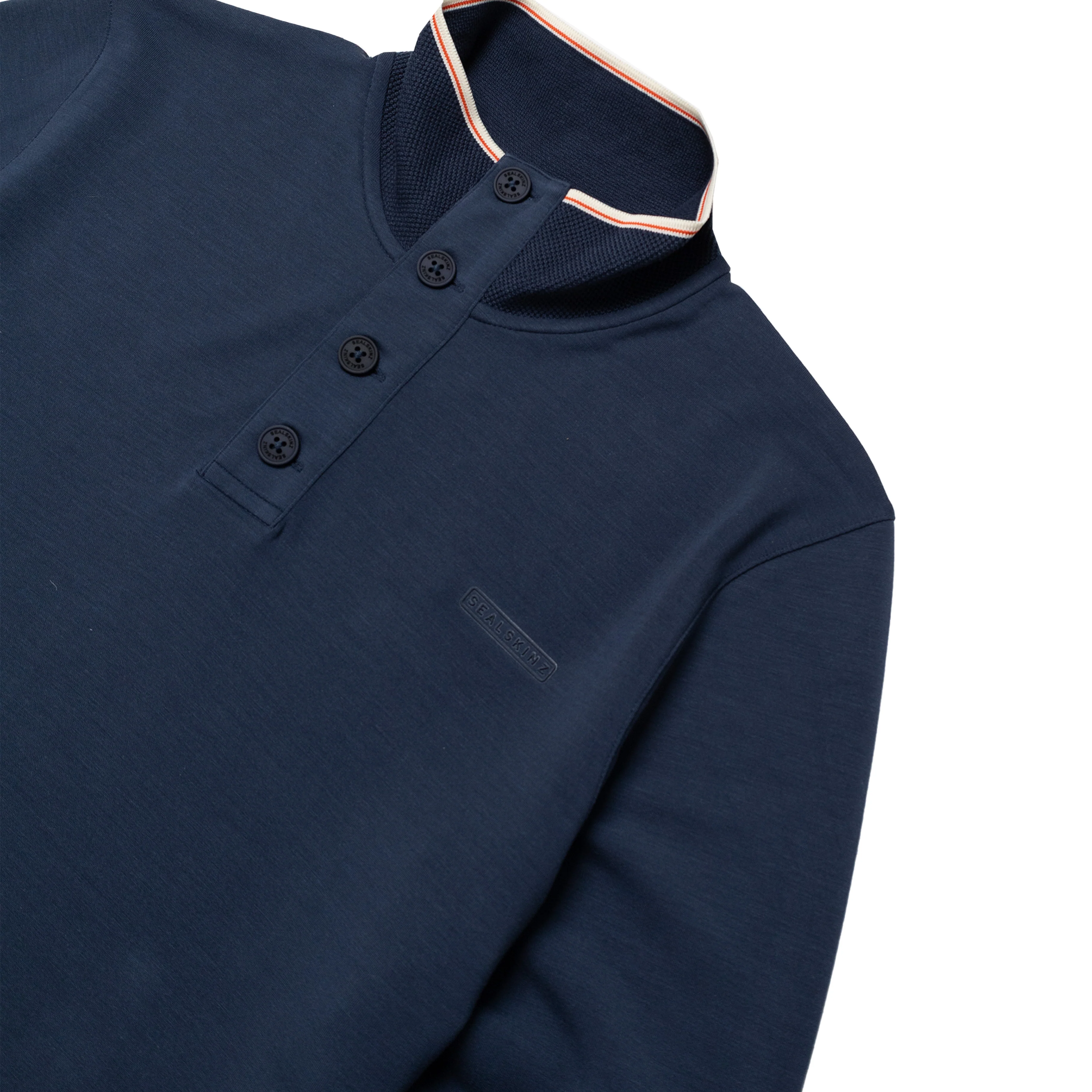 Sealskinz Saxthorpe Funnel Neck 1/2 Button top Navy - Image 3