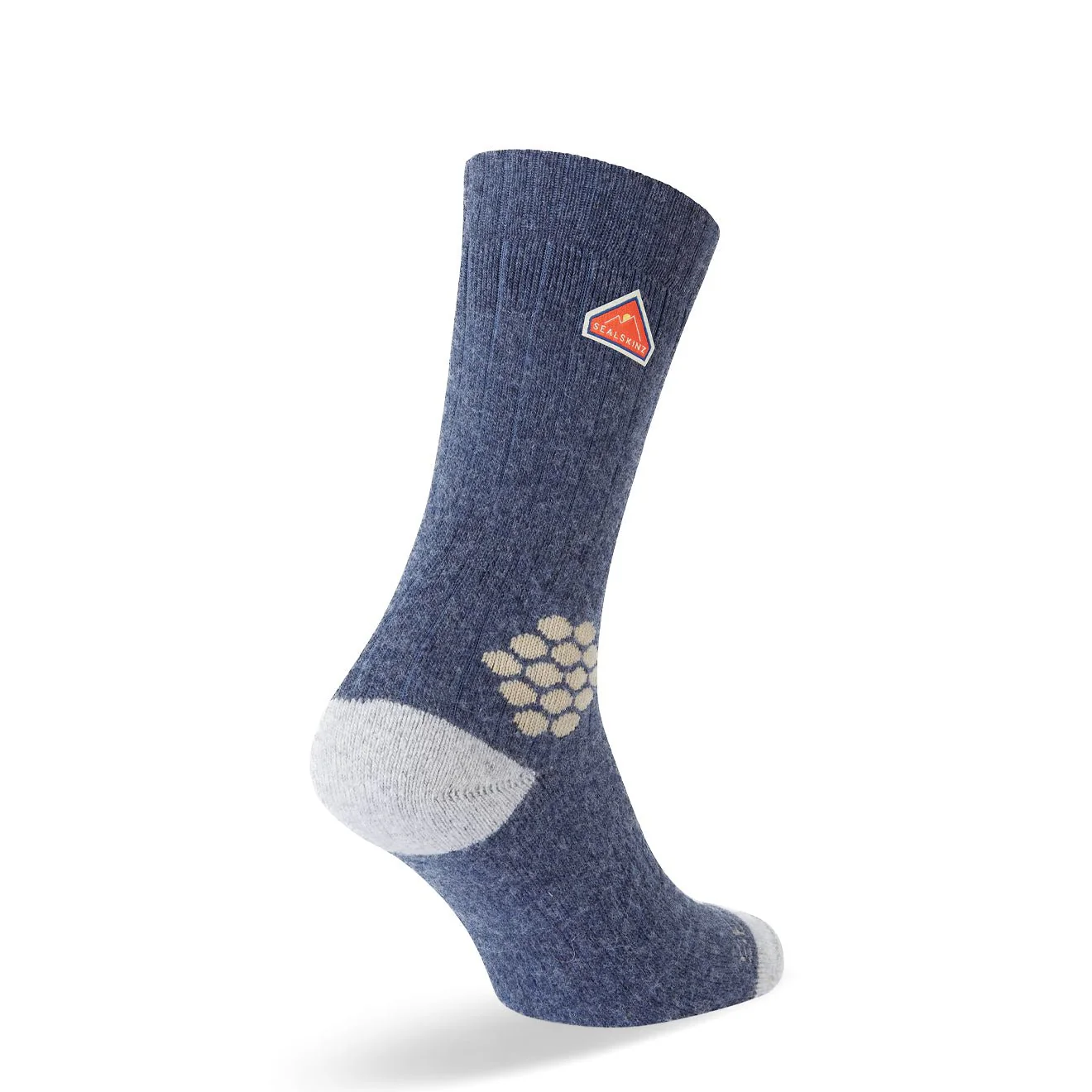 Sealskinz Scarning Recycled Wool and Cashmere Mid Length Colour Block Sock Blue - Image 2
