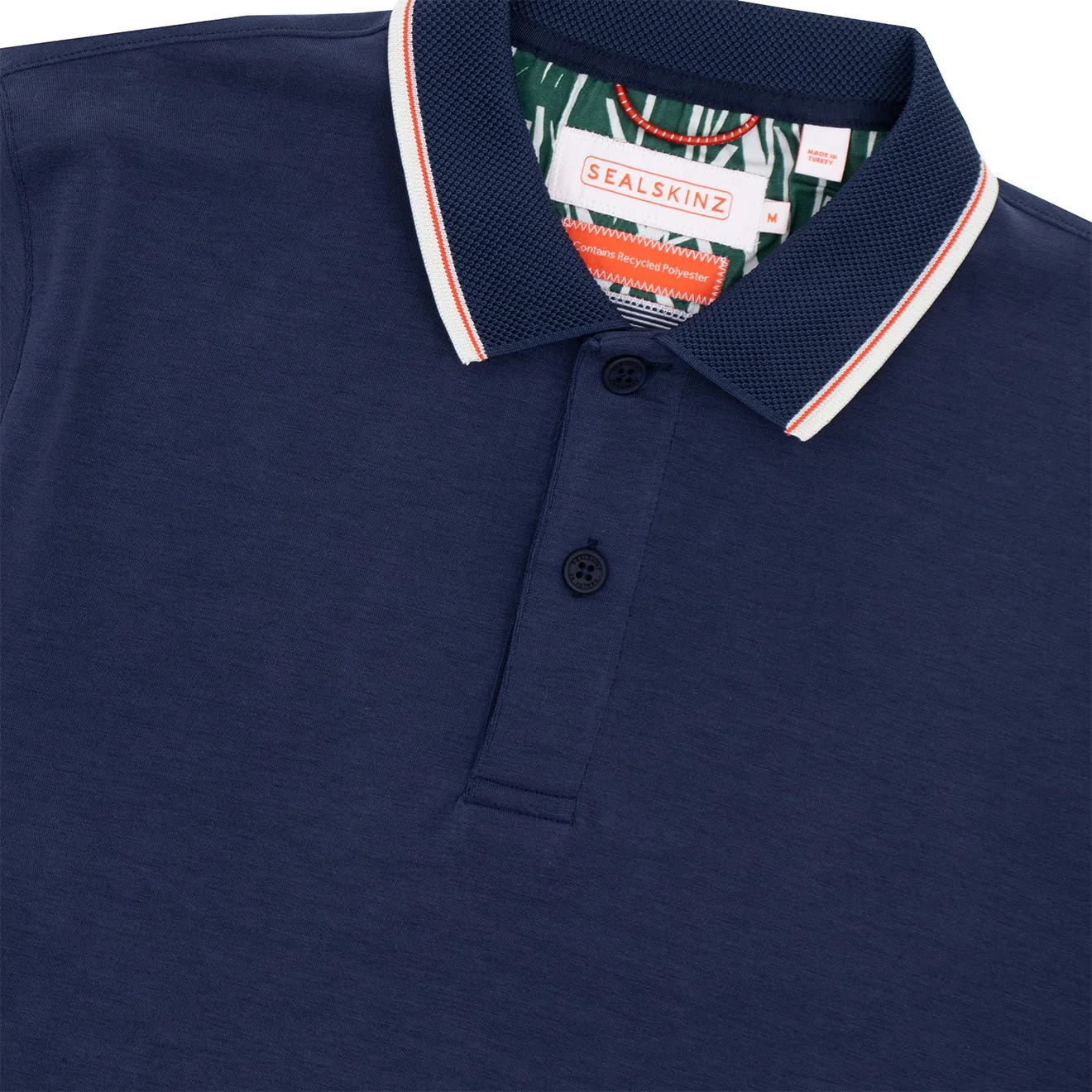 Sealskinz Stalham Polynosic Tipped Collar Polo Shirt Navy - Image 3