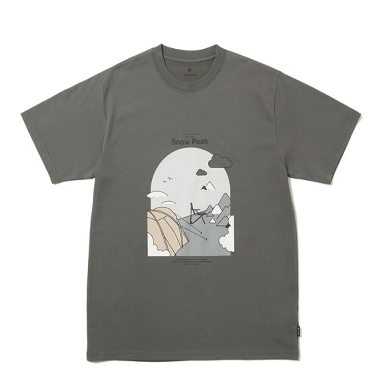 Snow Peak Camping Graphic T-Shirt Grey
