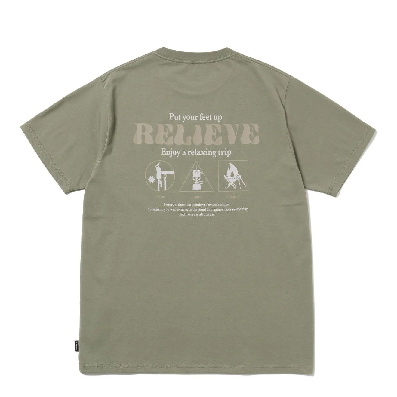 Snow Peak Camping Graphic T-Shirt Olive - Image 2