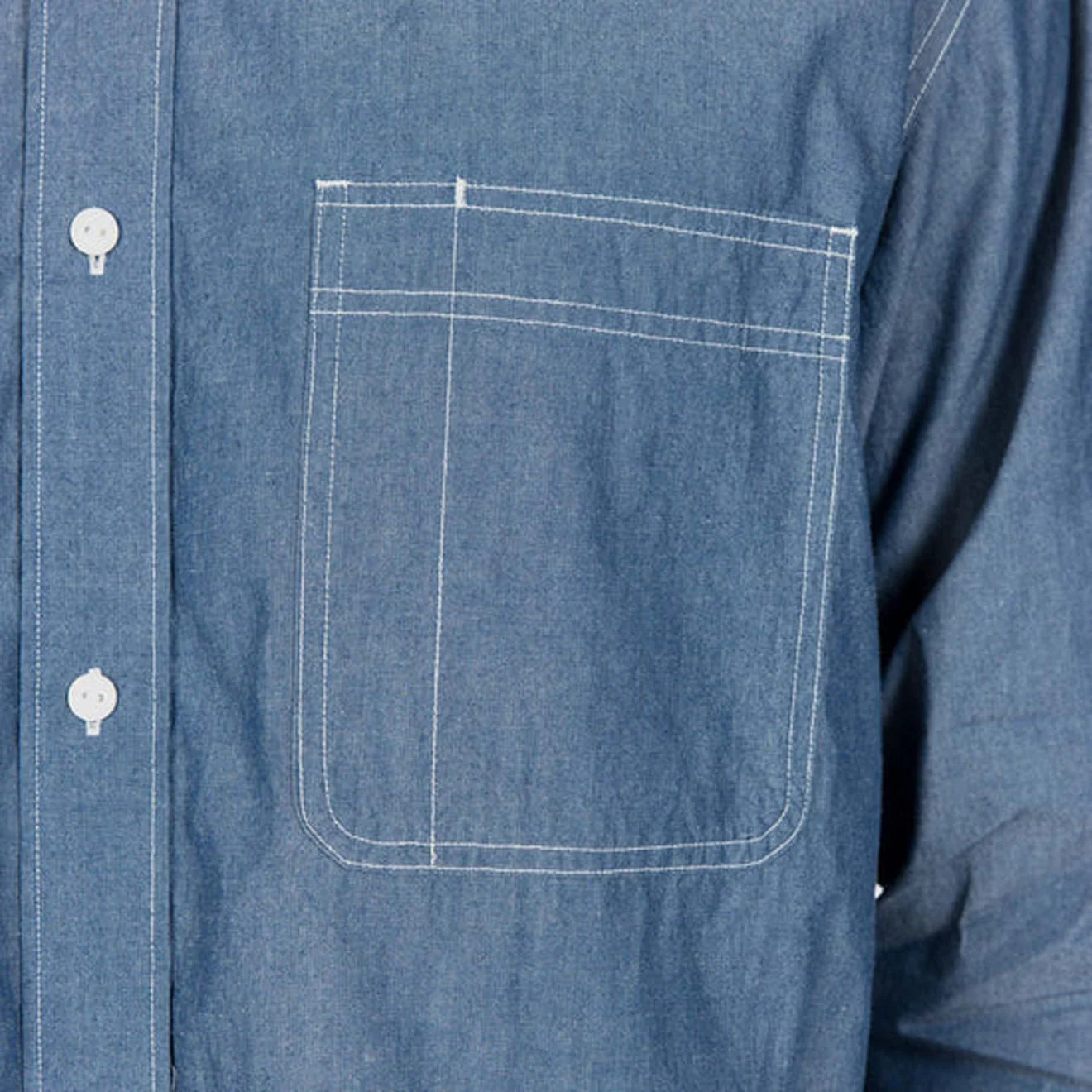 Snow Peak Chambray Work Shirt Blue - Image 6