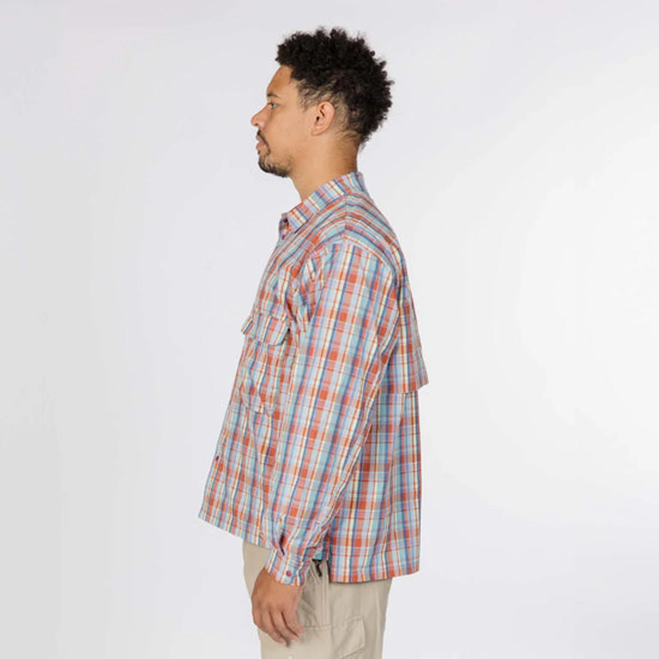 Snow Peak Fade Check Breezy Shirt Red - Image 4