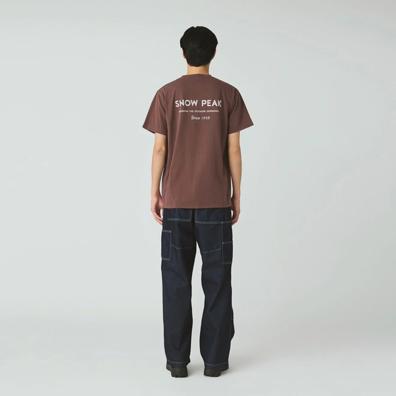 Snow Peak Garment Dyed T-Shirt Burgundy - Image 4
